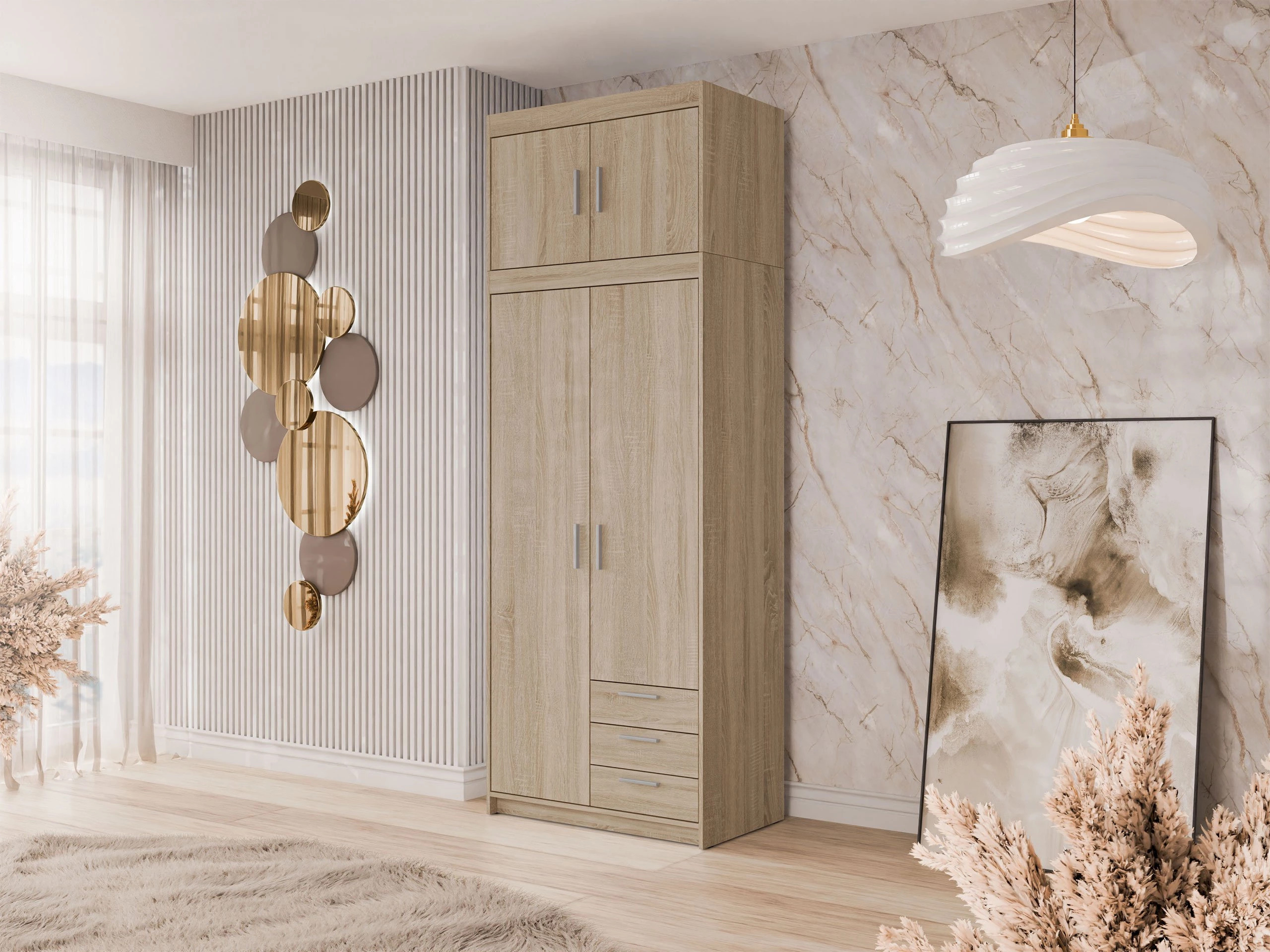 Kleiderschrank Novduni 113 (Sonoma Eichenholzoptik)