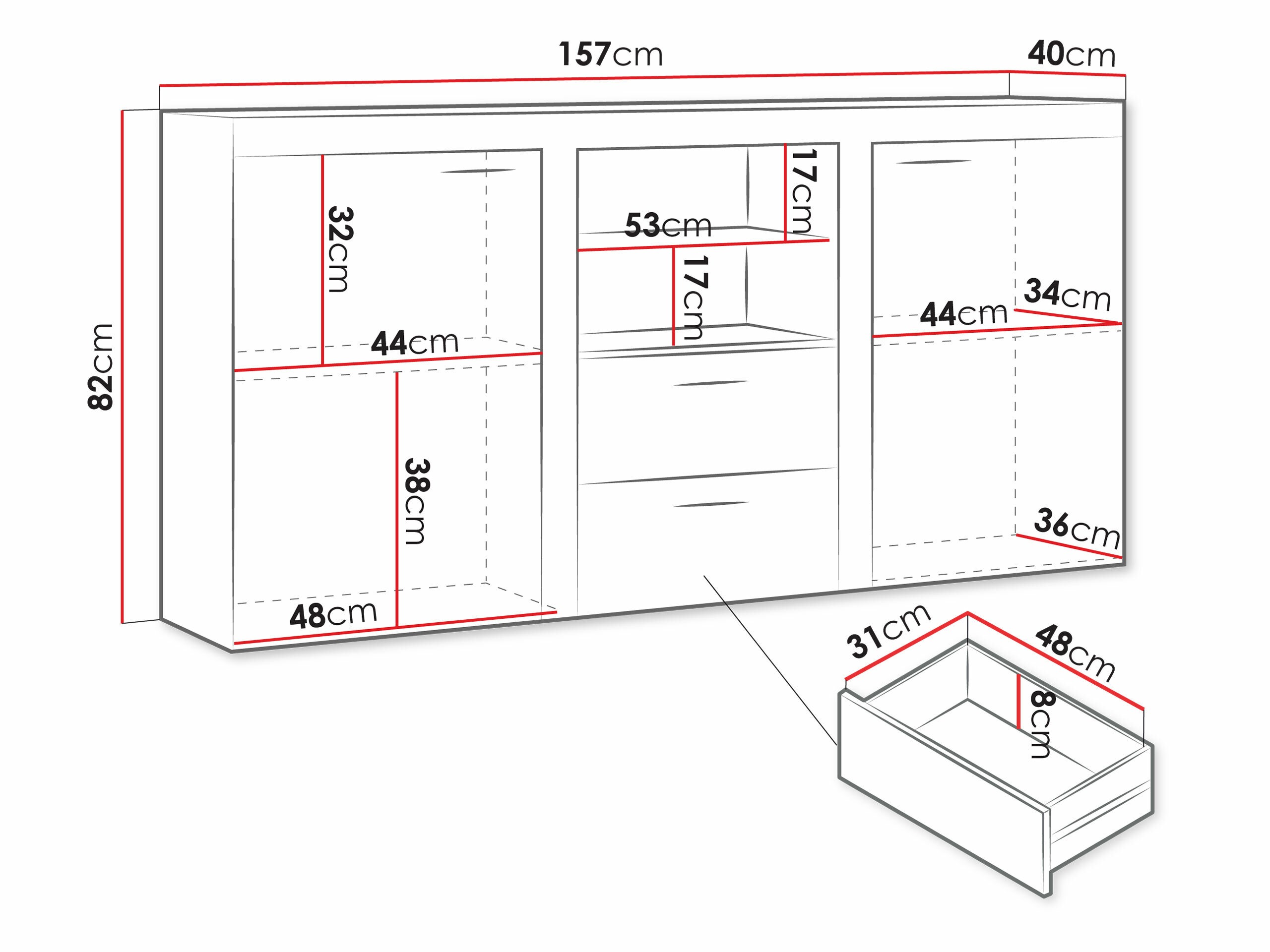 Kommoden Soca (Sonoma Eichenholzoptik)
