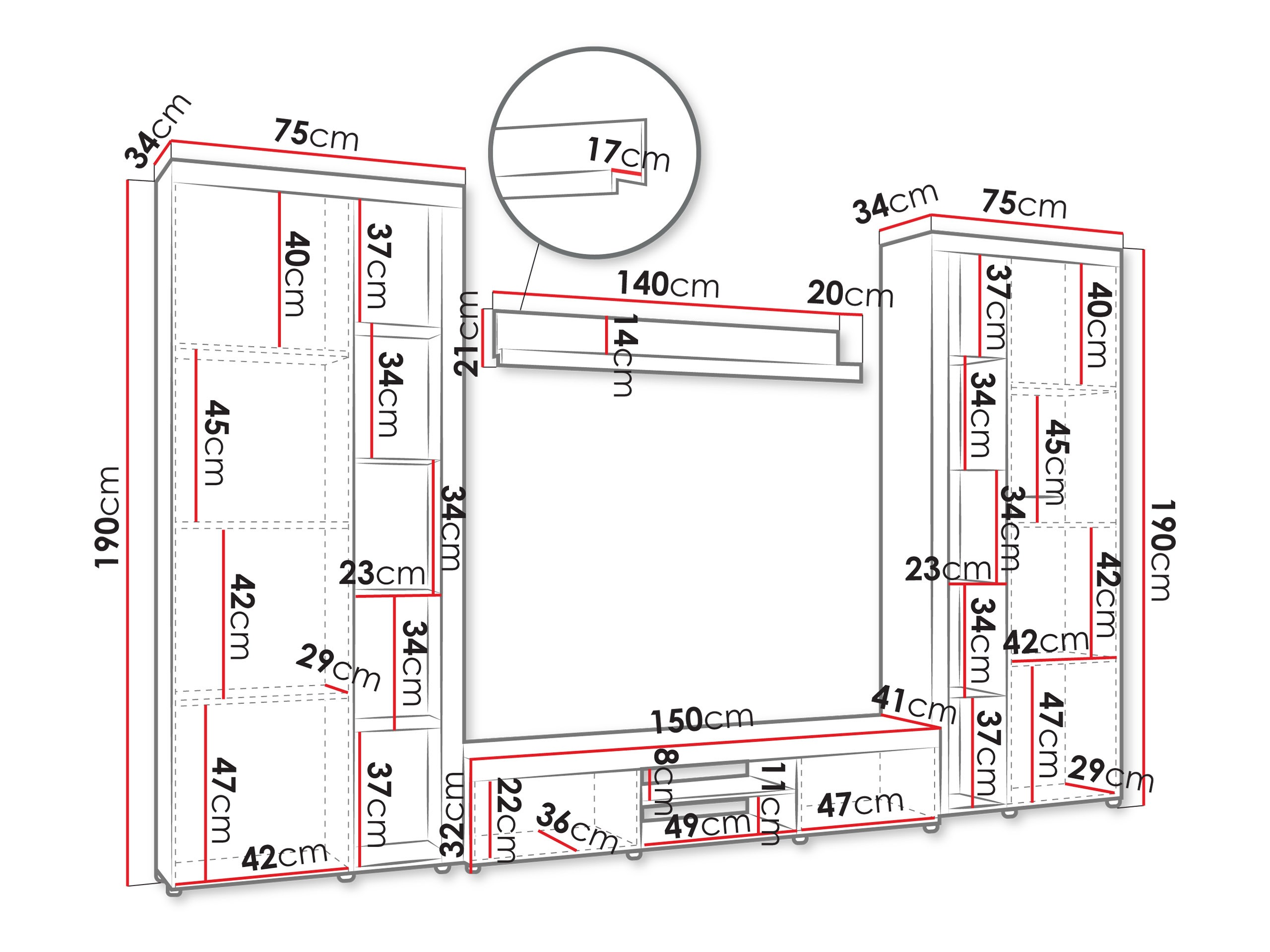 Wohnzimmer-Sets Univio II (Weiß)