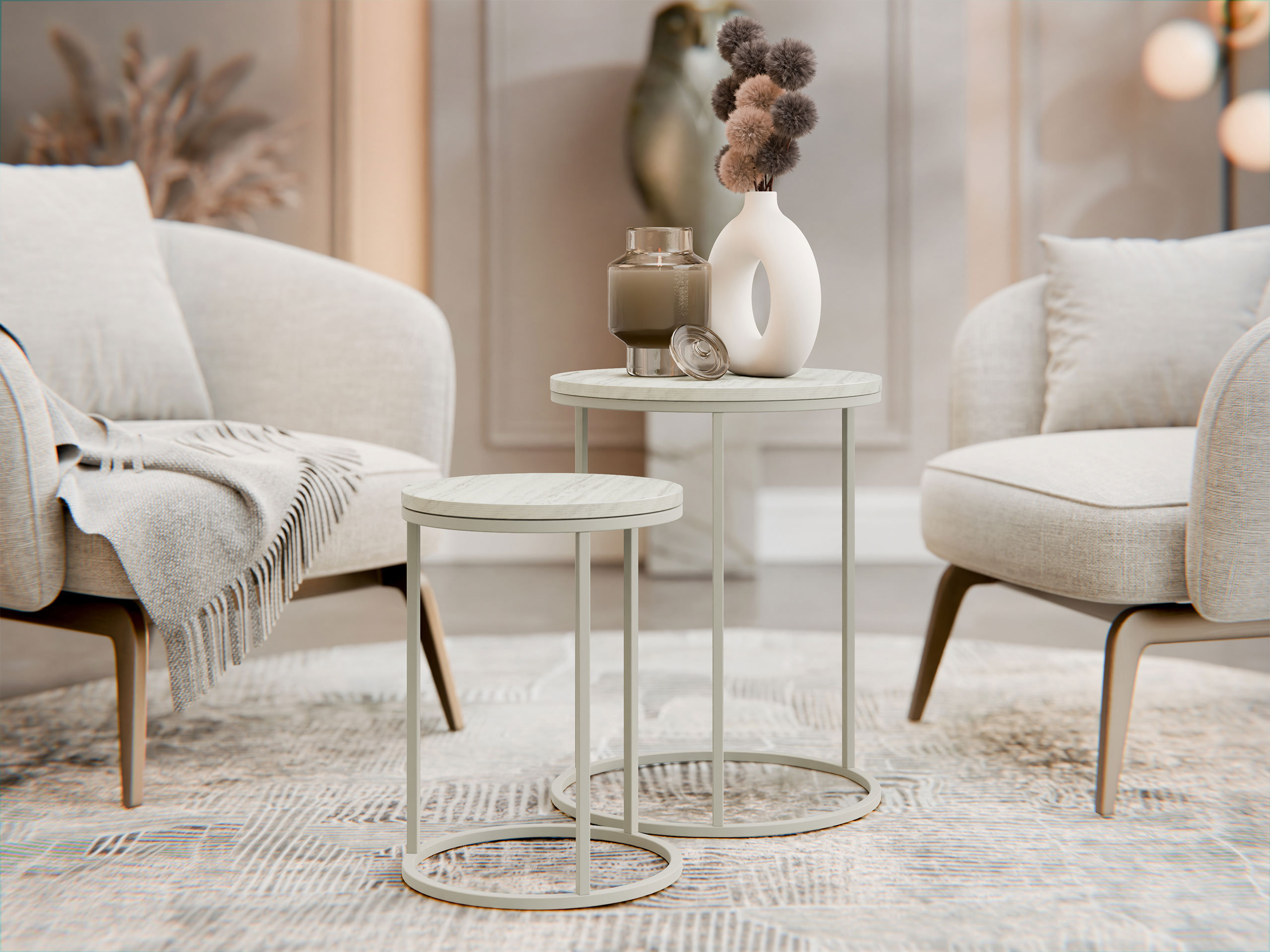 Beistelltische-Set Iter (Beige)