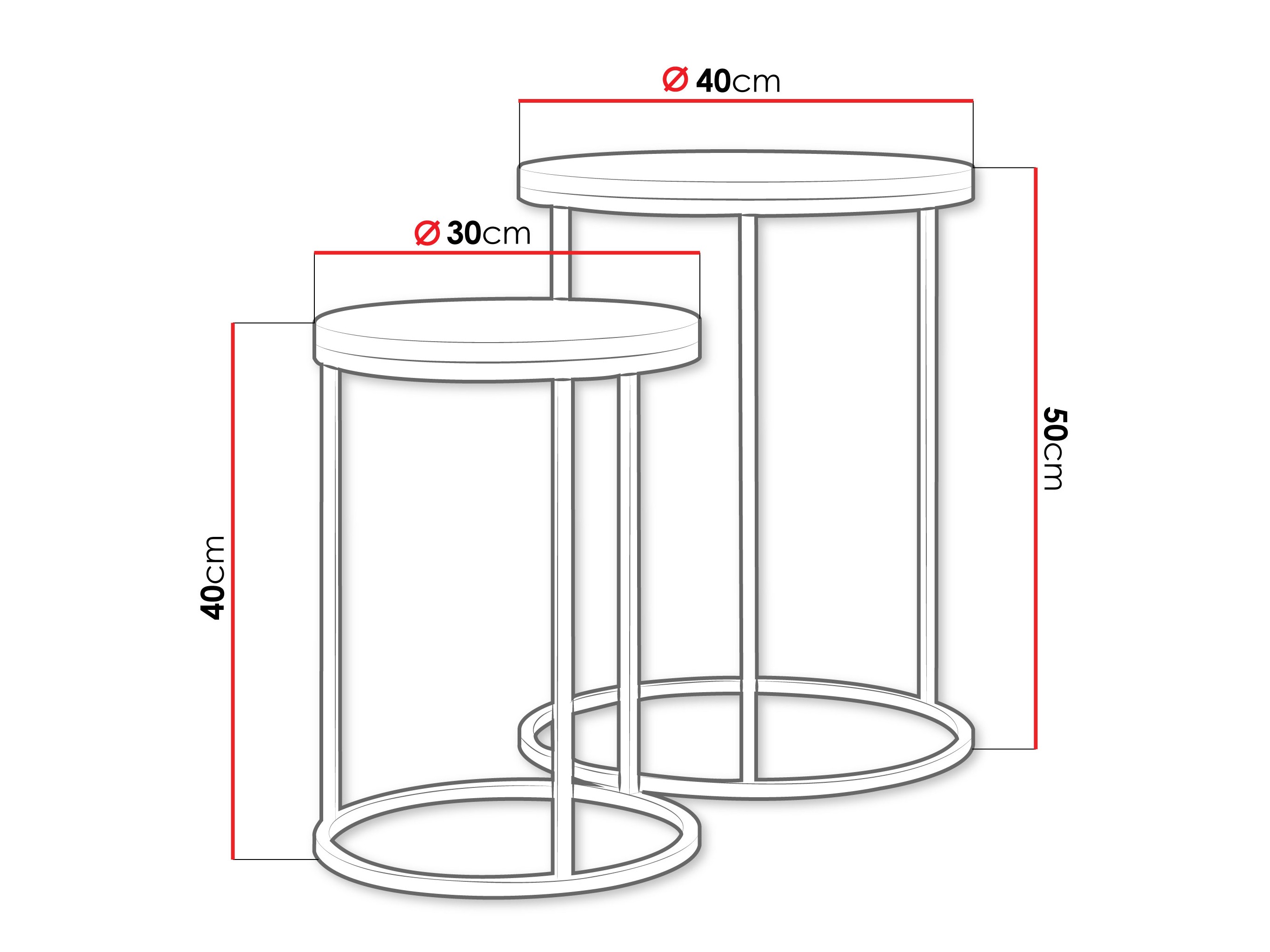 Beistelltische-Set Iter (Weiß)