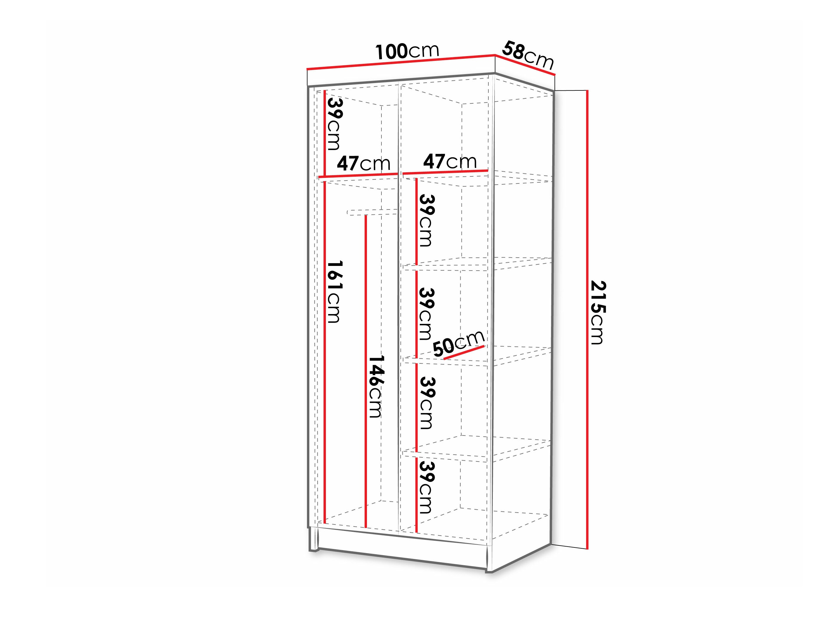 Kleiderschrank Closico 195 (Kaschmir + Gold)