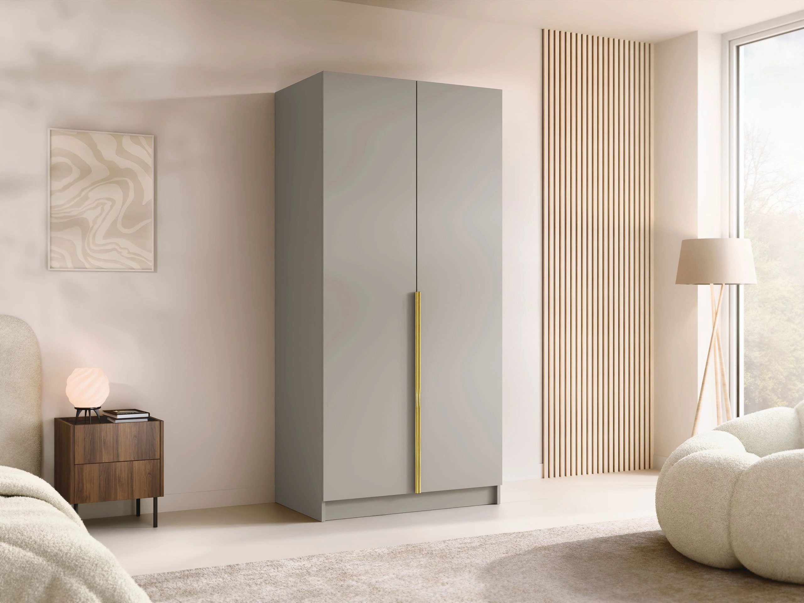 Kleiderschrank Closico Staton I (Kaschmir + Gold)