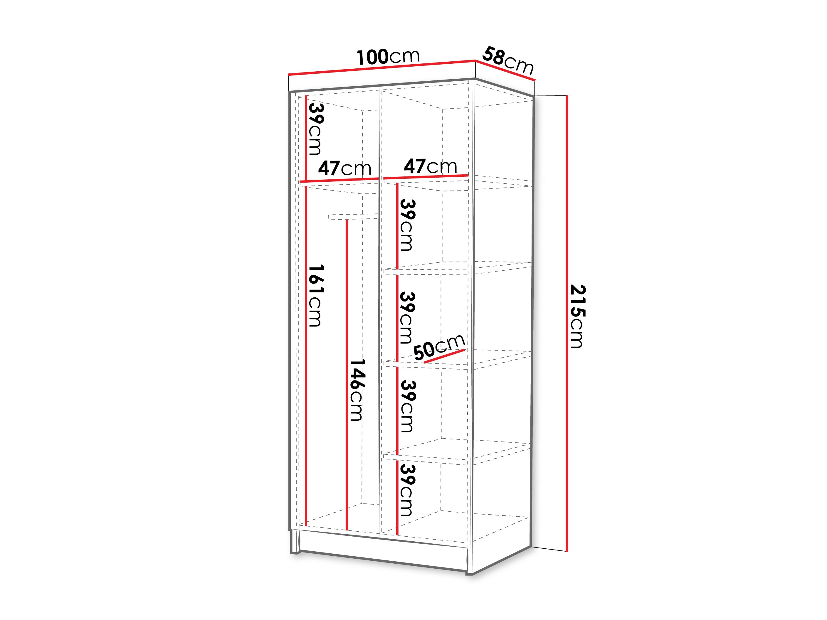 Kleiderschrank Closico Staton I (Walnussholzoptik)