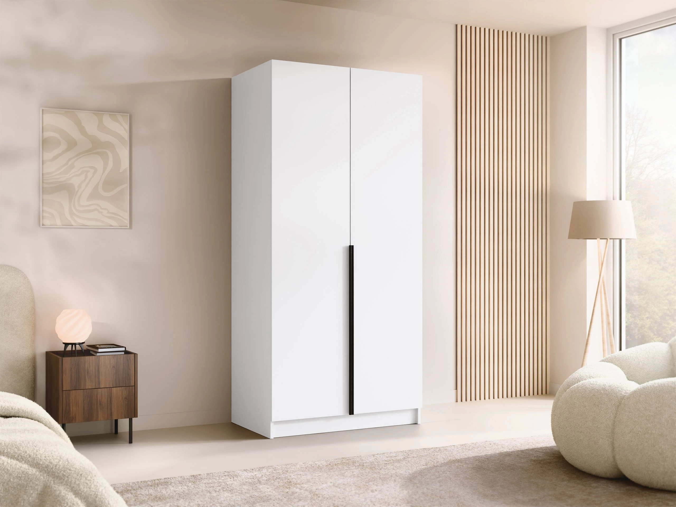 Kleiderschrank Closico Staton I (Weiß + Schwarz)