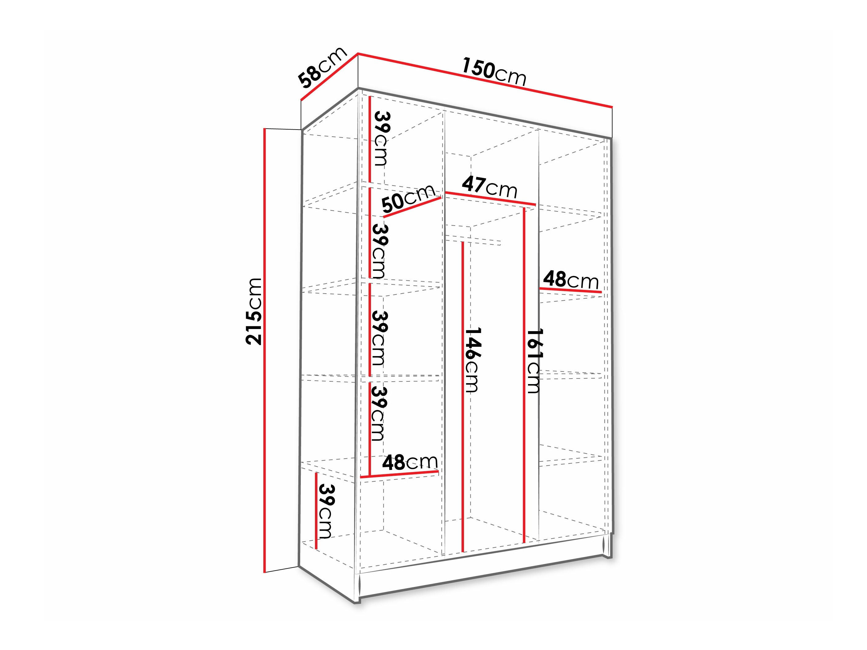 Kleiderschrank Closico Decoron I (Eiche Cremona)