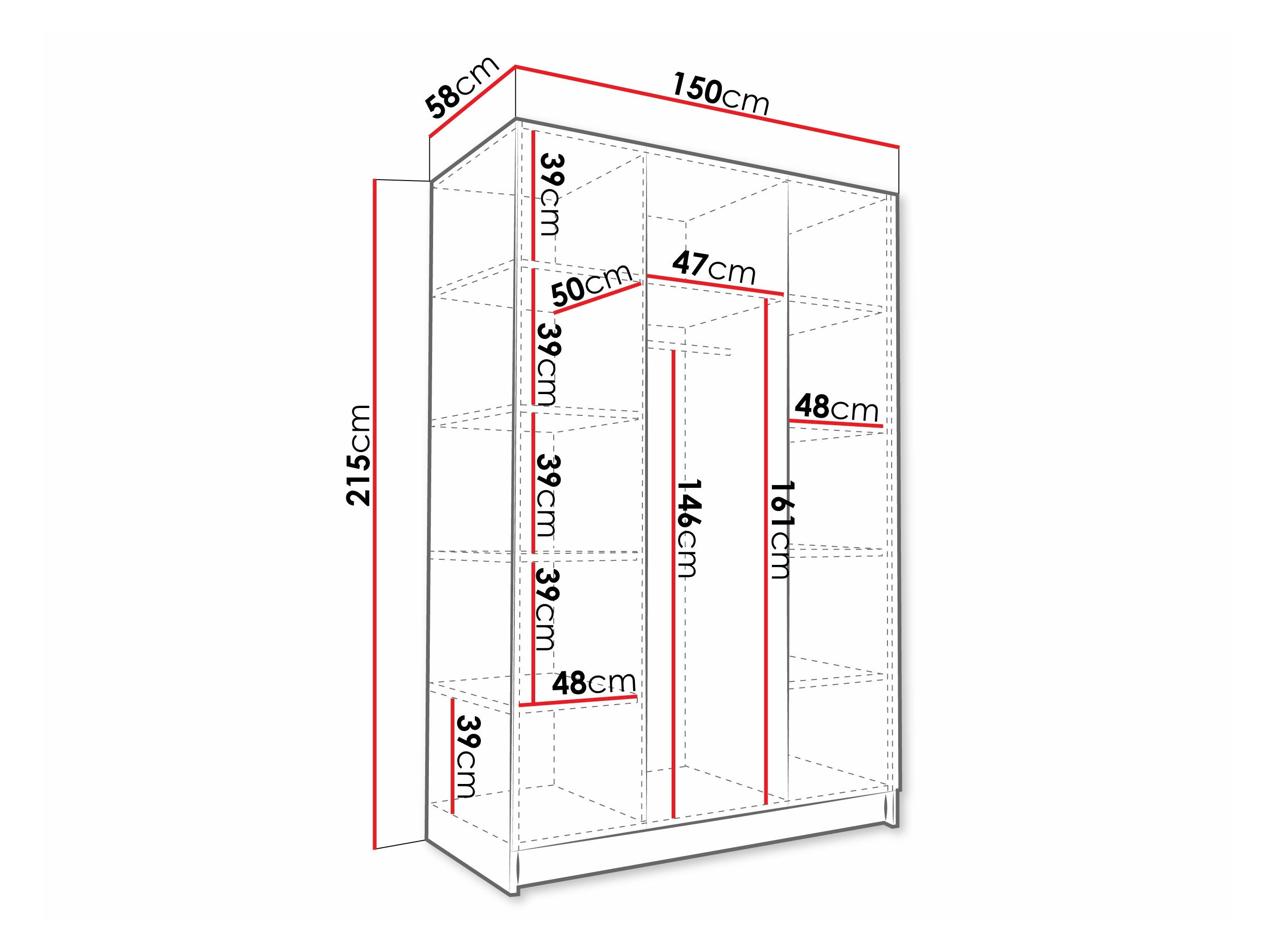 Kleiderschrank Closico Decoron I (Schwarz)