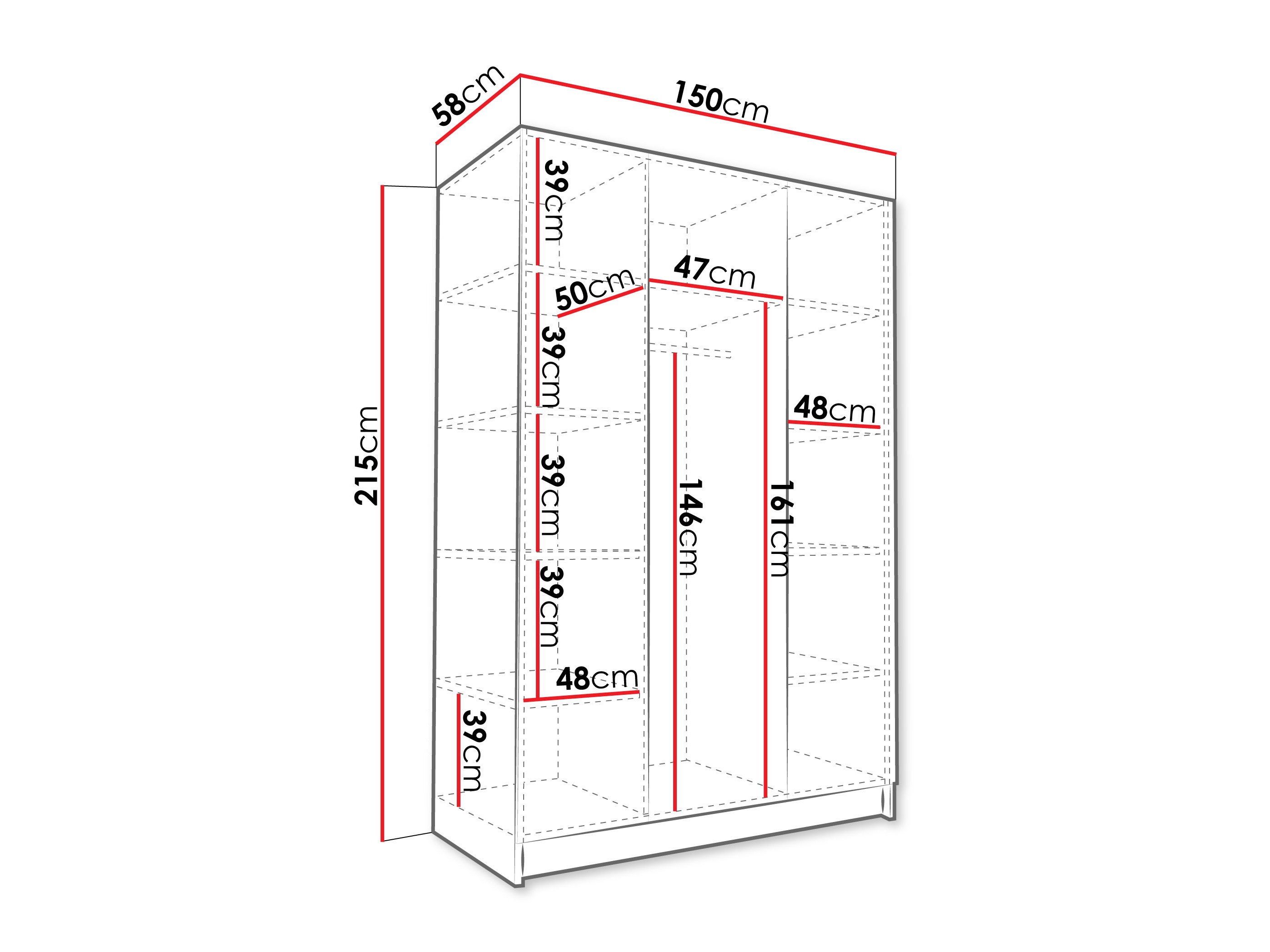 Kleiderschrank Closico Decoron I (Walnussholzoptik)