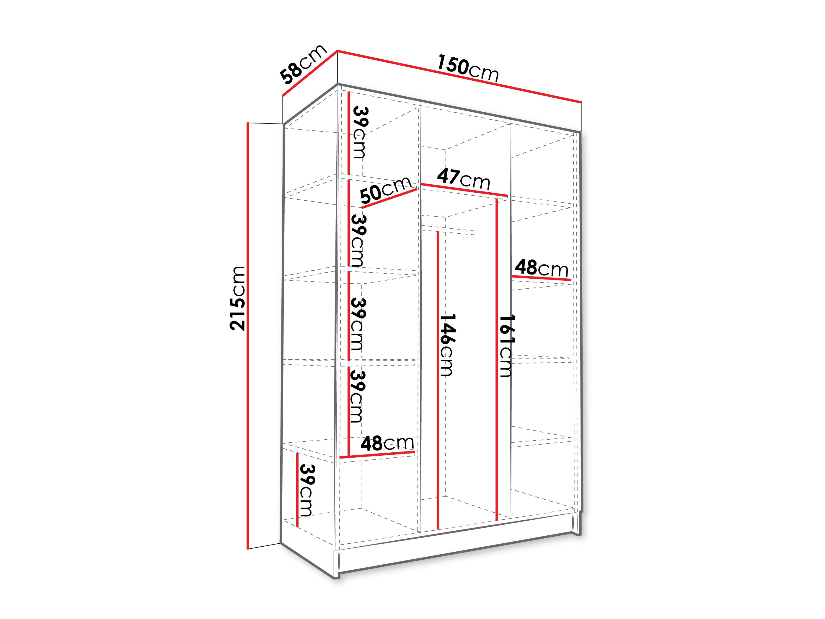 Kleiderschrank Closico Decoron I (Walnussholzoptik)
