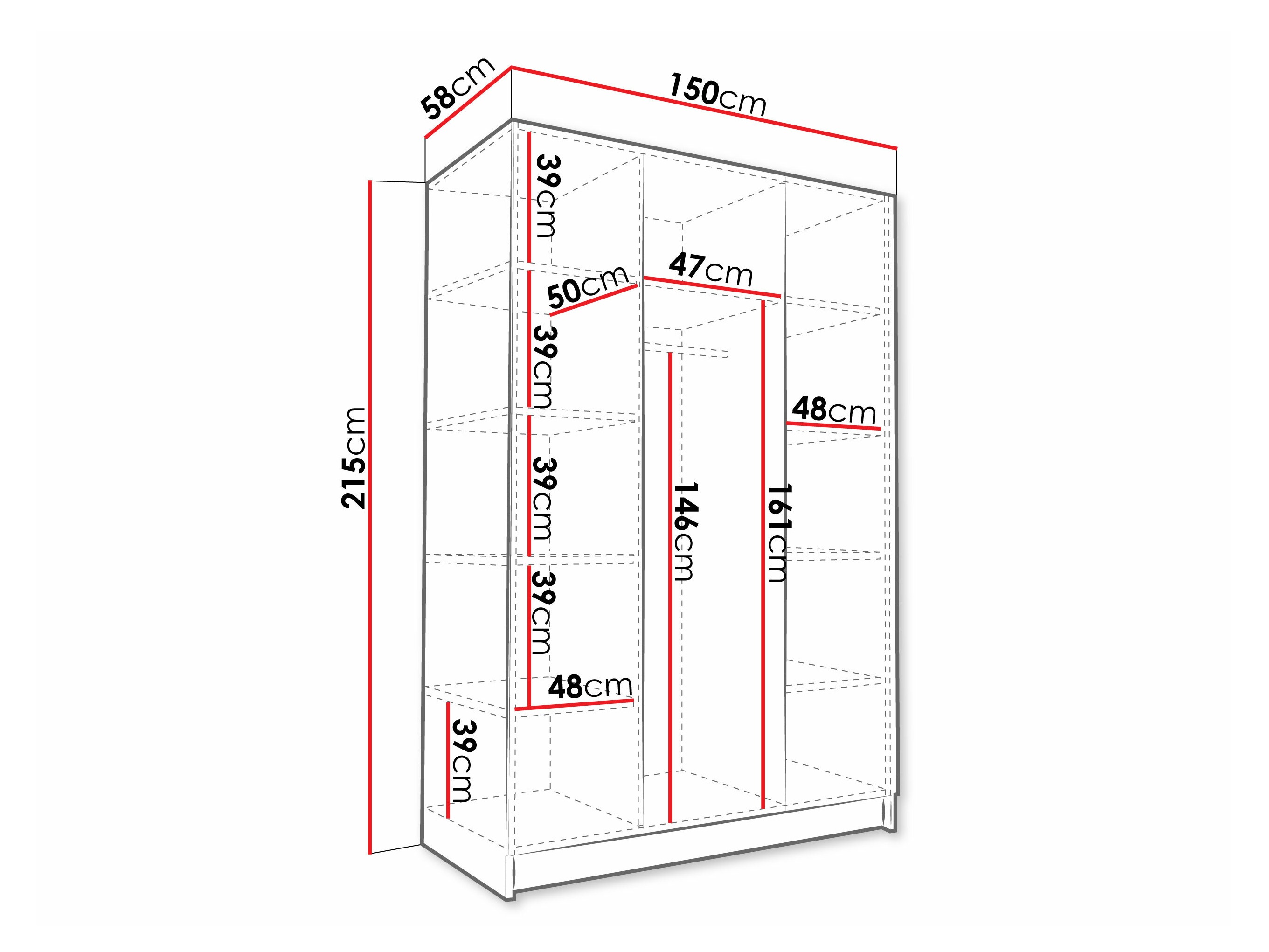Kleiderschrank Closico Decoron I (Weiß)