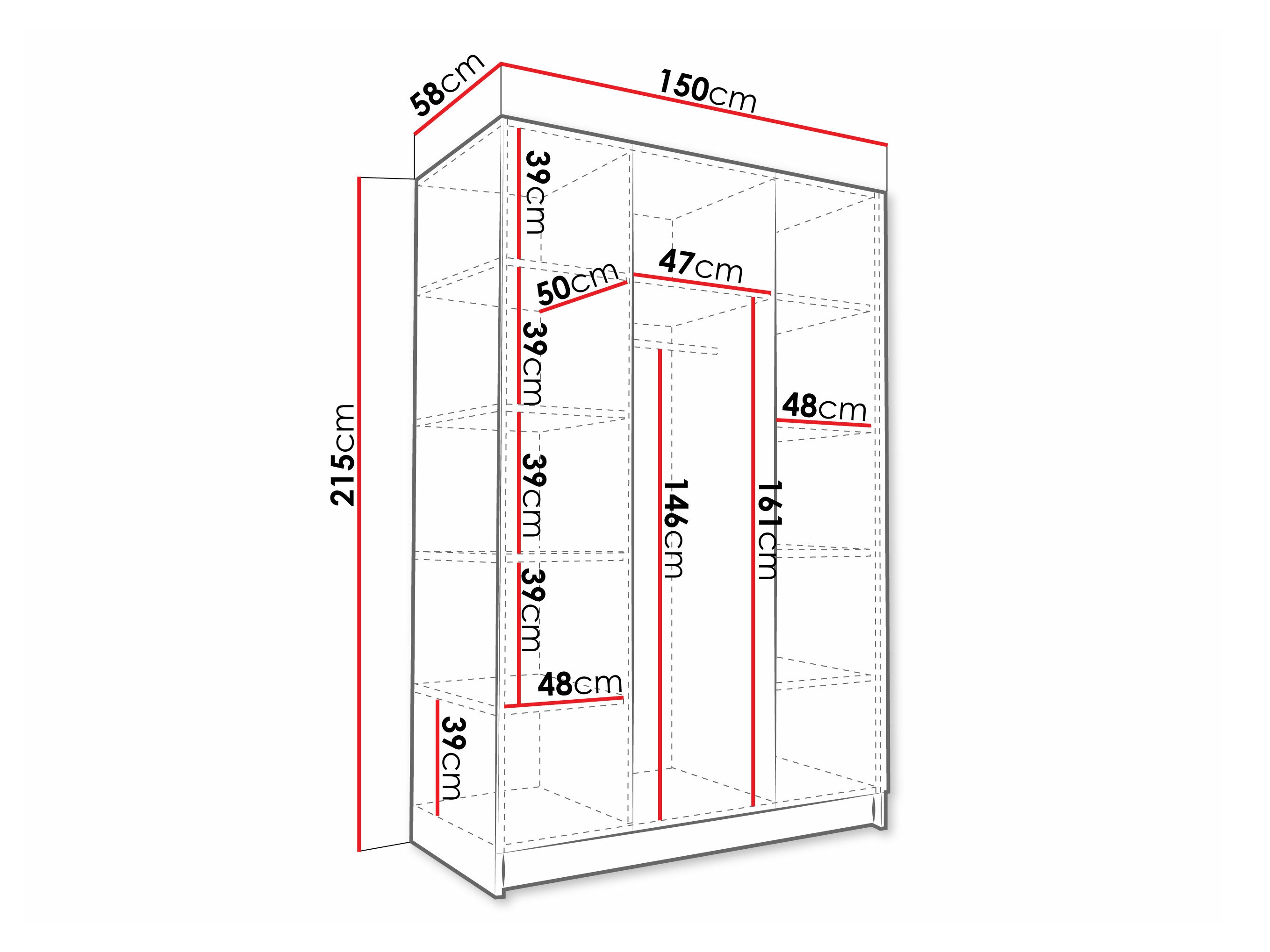 Kleiderschrank Closico Decoron II (Eiche Cremona)