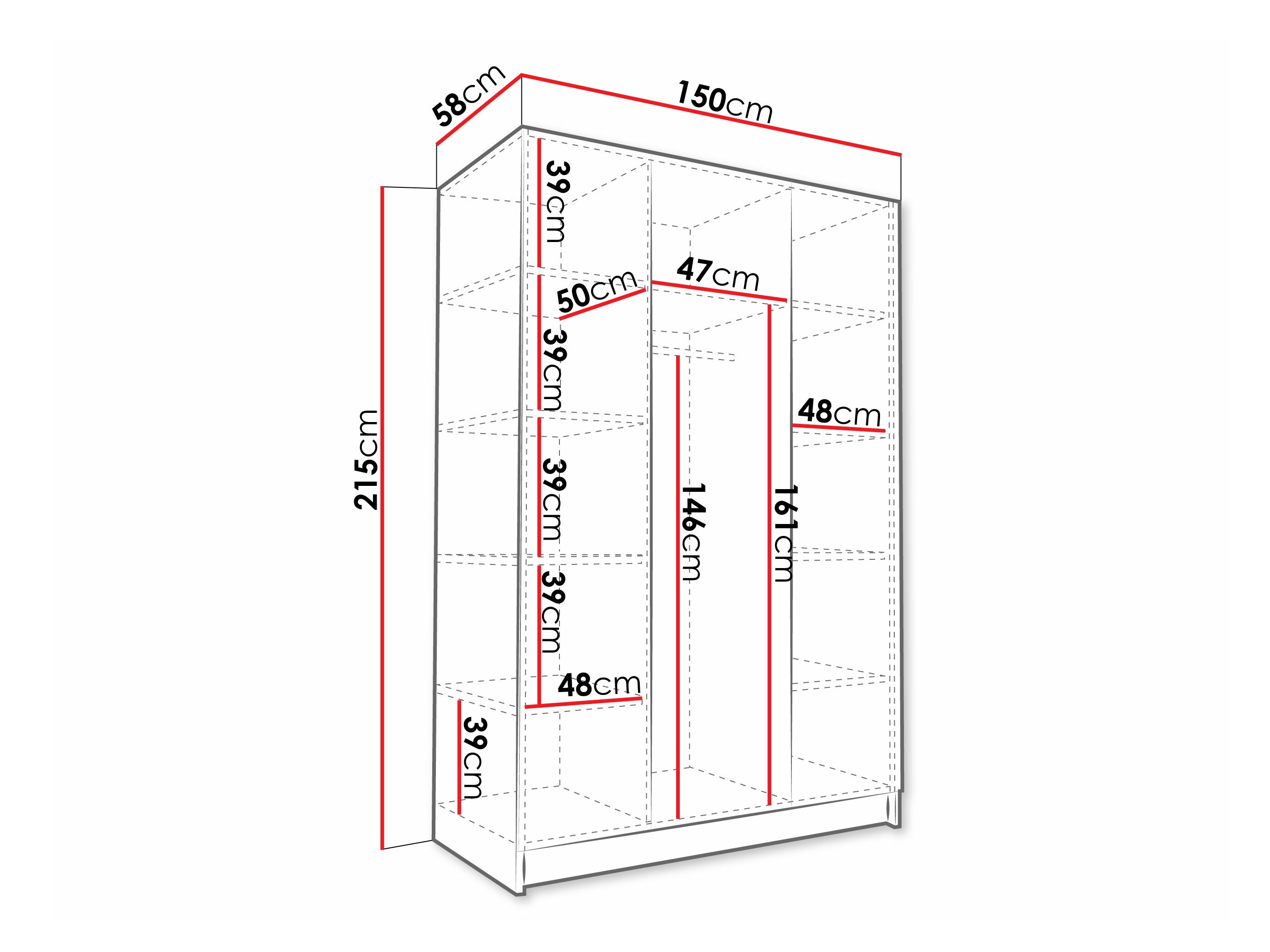 Kleiderschrank Closico Decoron II (Eiche Cremona)