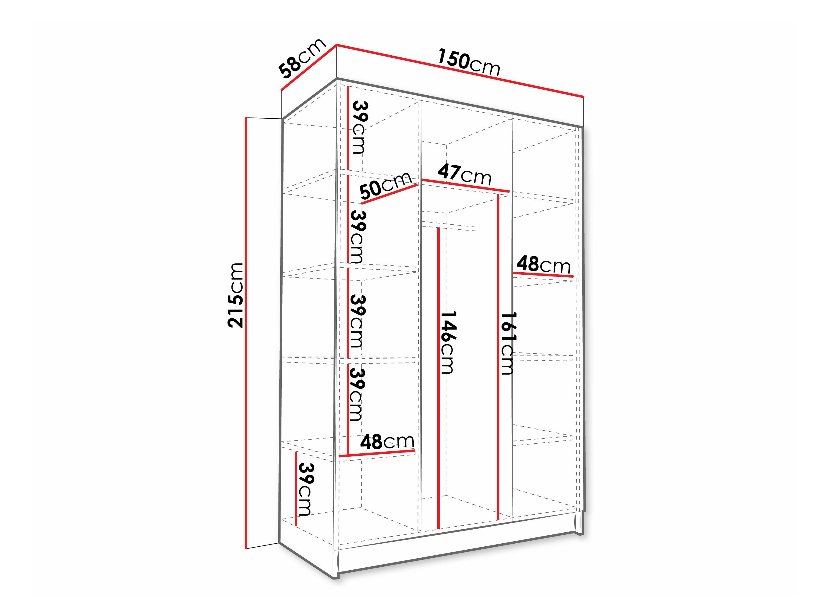 Kleiderschrank Closico Decoron II (Schwarz)