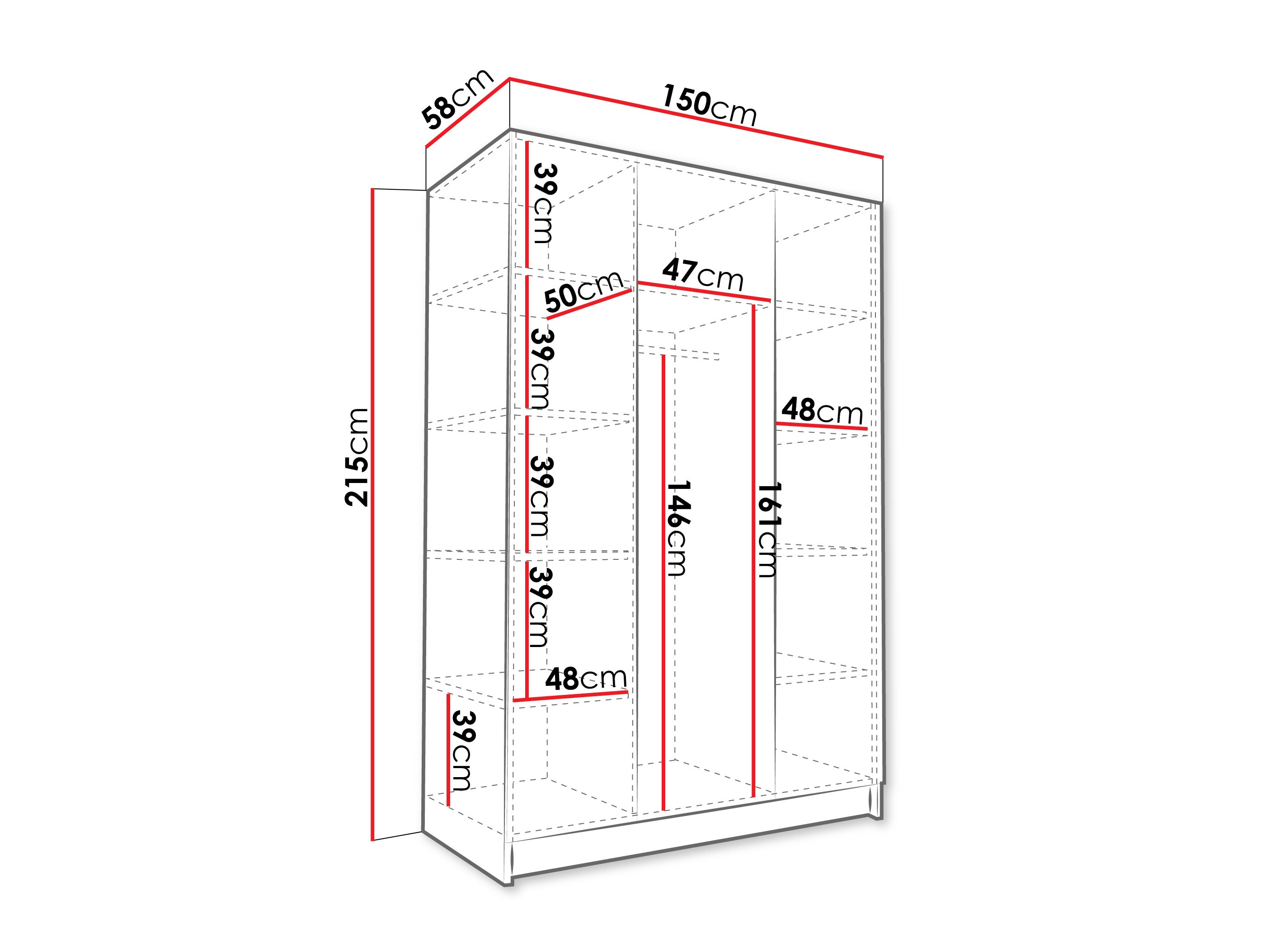 Kleiderschrank Closico Decoron II (Walnussholzoptik)