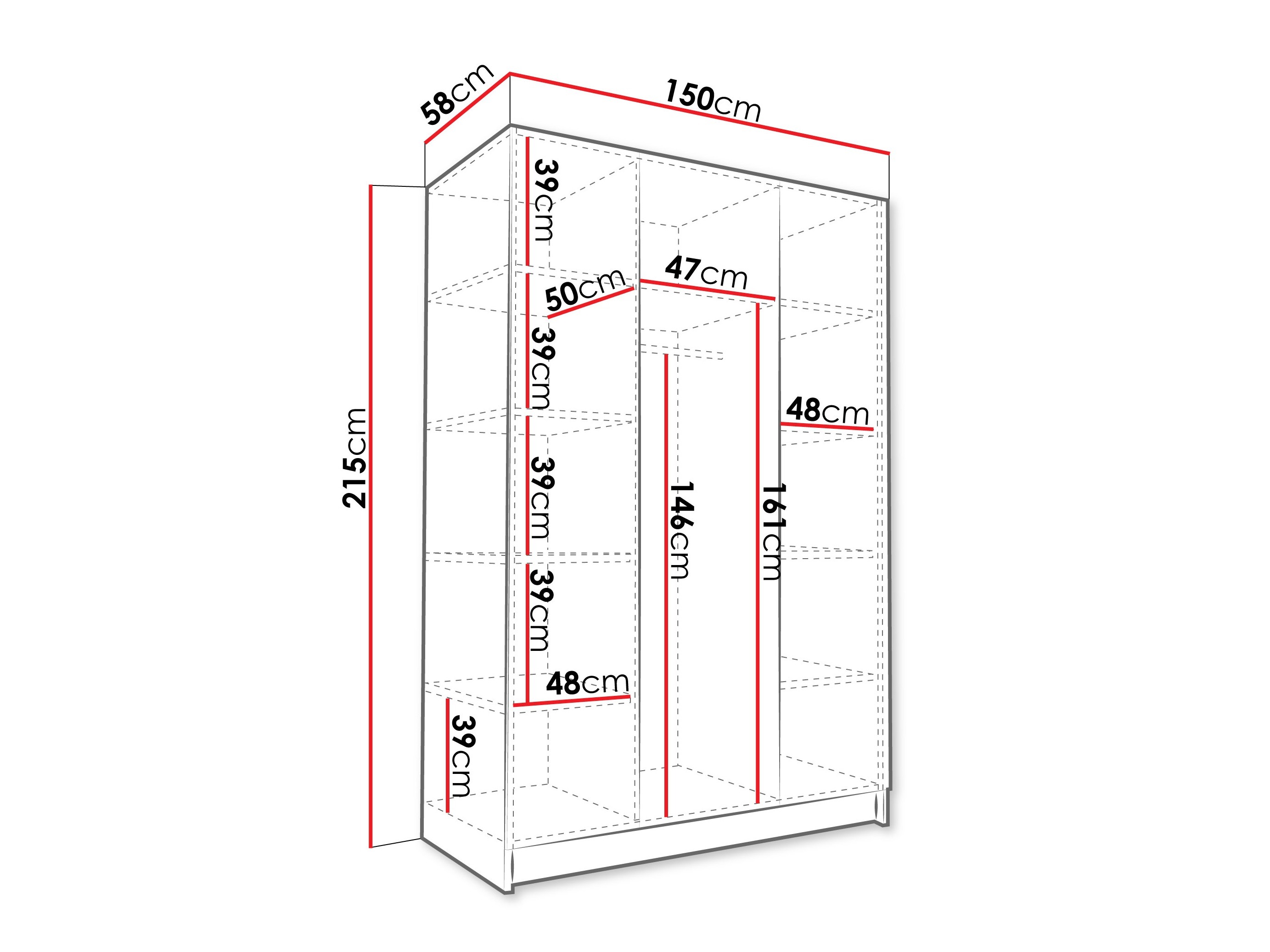 Kleiderschrank Closico Decoron II (Walnussholzoptik)
