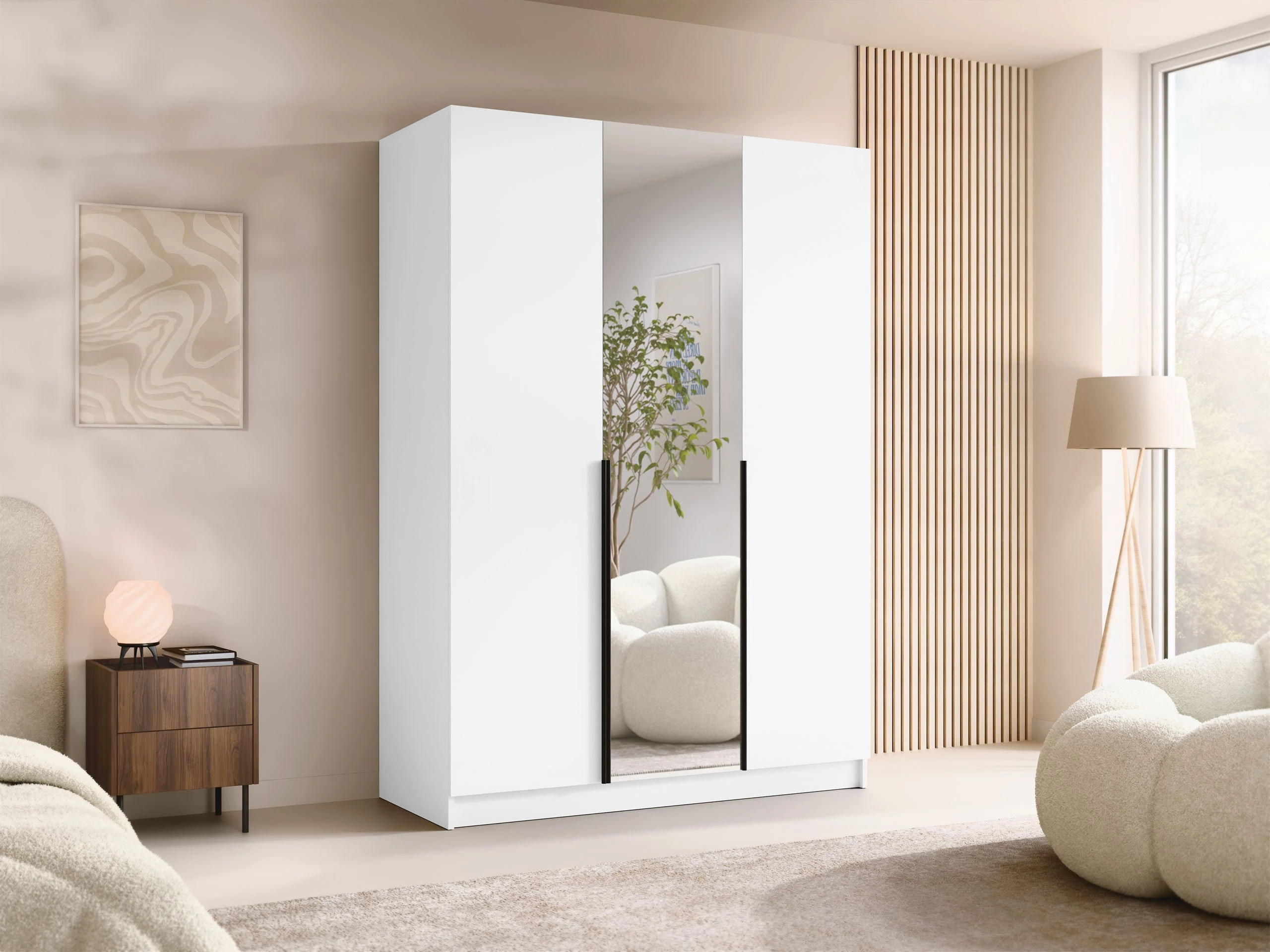 Kleiderschrank Closico Decoron II (Weiß + Schwarz)