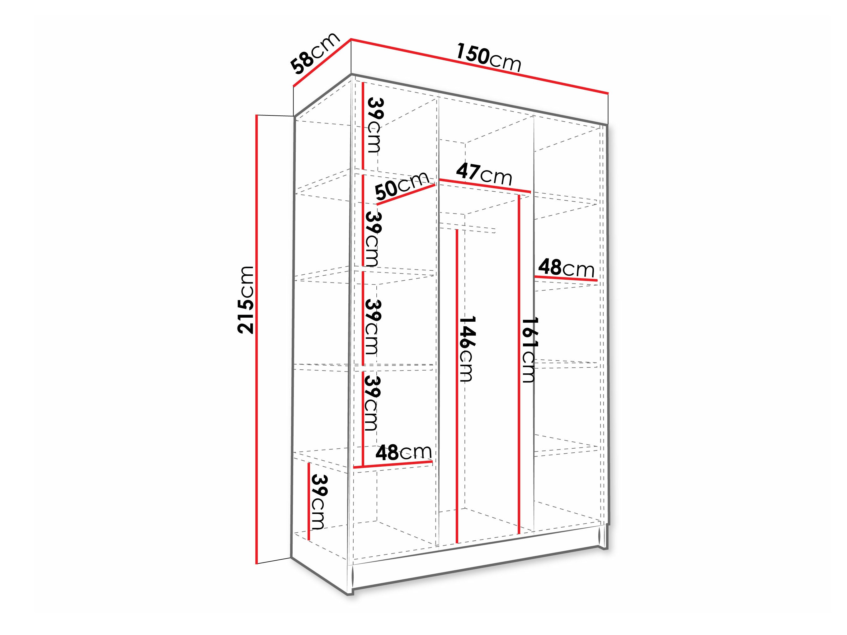Kleiderschrank Closico Decoron II (Weiß)