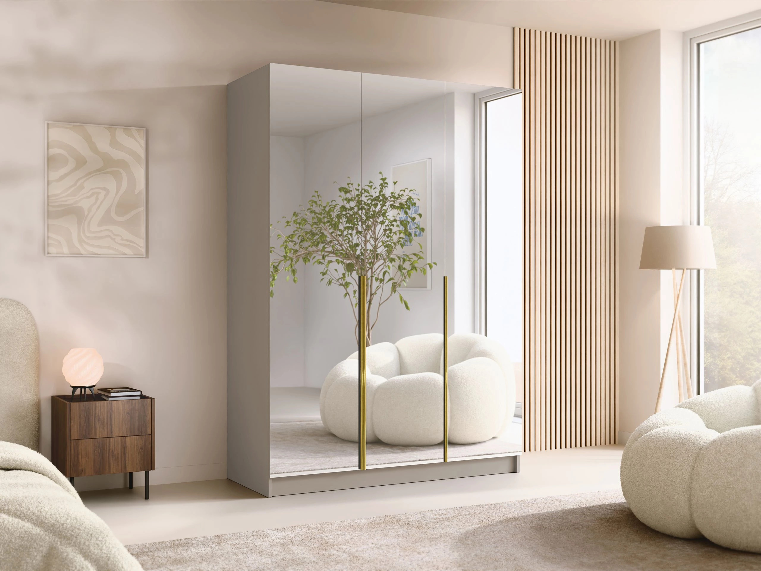 Kleiderschrank Closico Decoron III (Kaschmir + Gold)