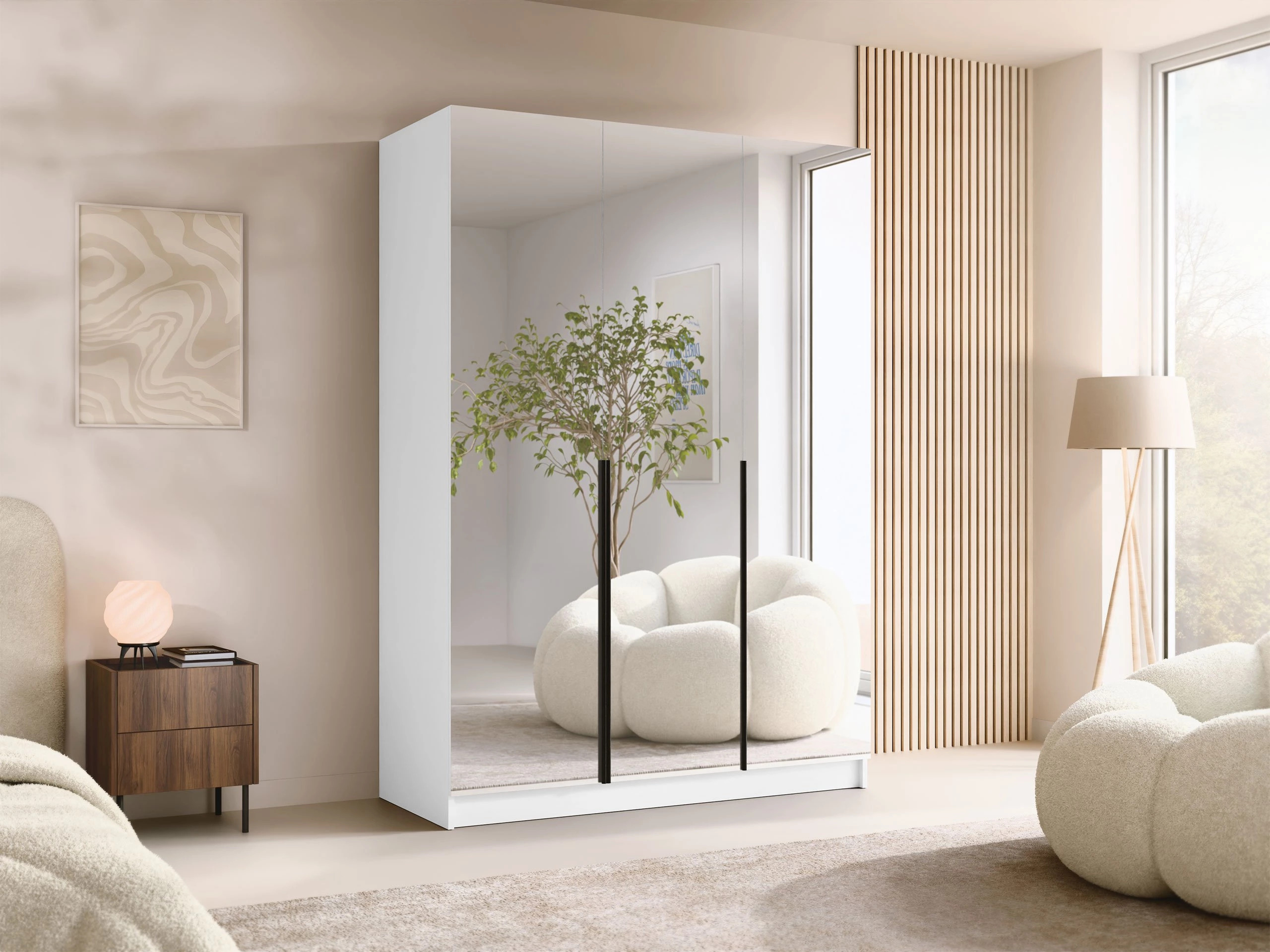 Kleiderschrank Closico Decoron III (Weiß + Schwarz)