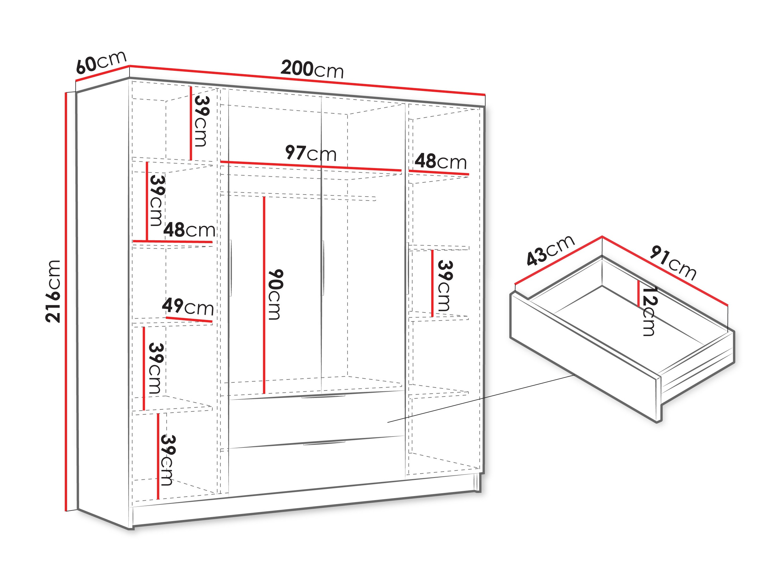 Kleiderschrank Closico 202 (Kaschmir)