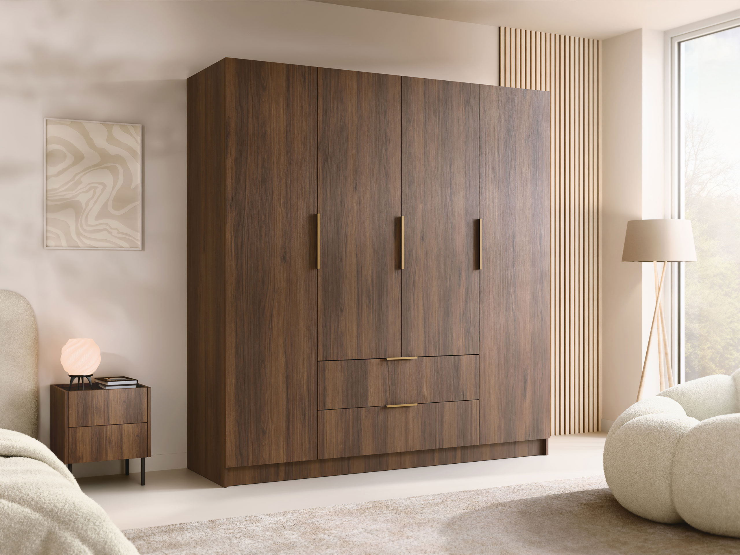 Kleiderschrank Closico Cadron I (Walnussholzoptik)
