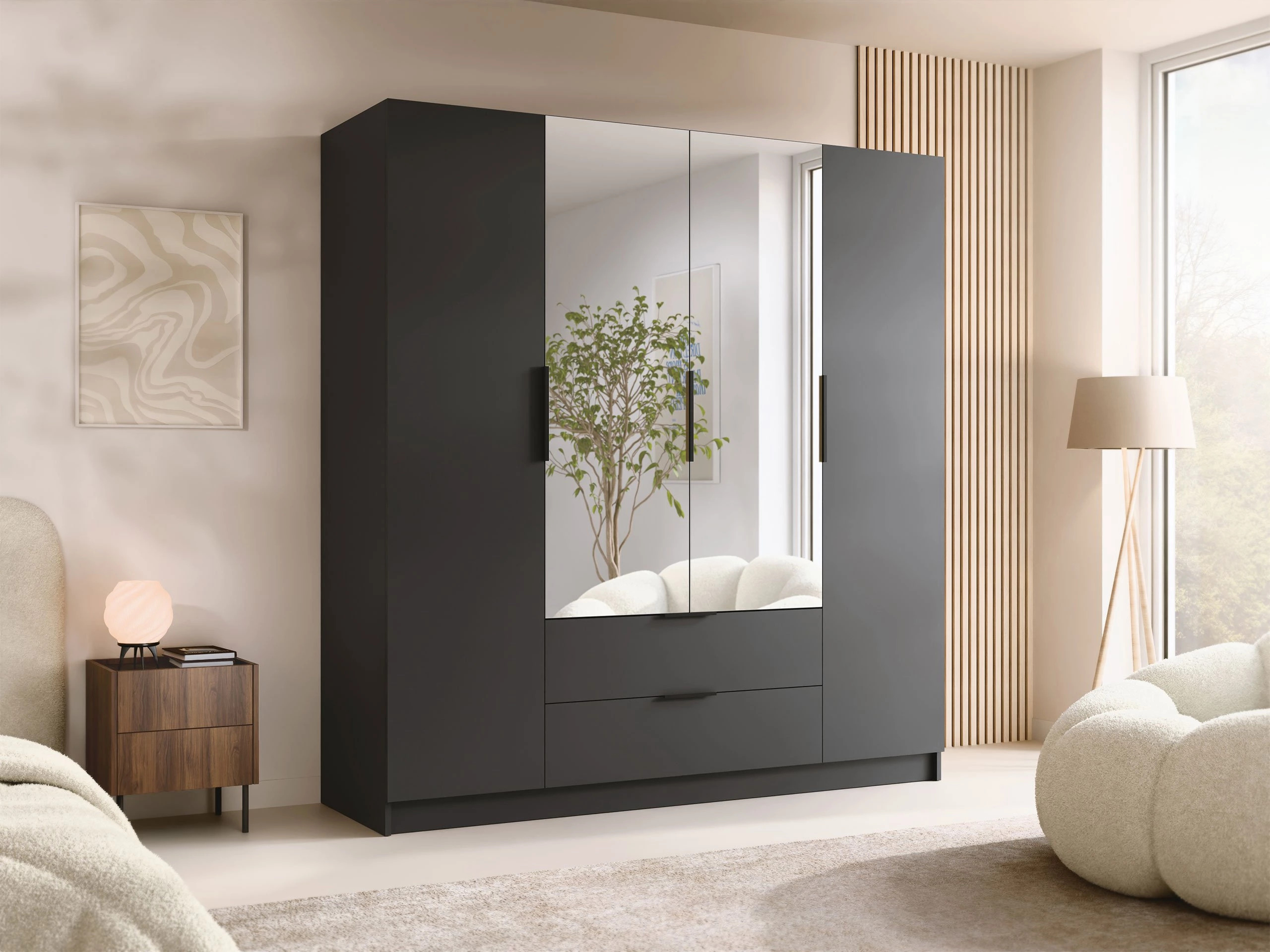 Kleiderschrank Closico Cadron II (Schwarz)
