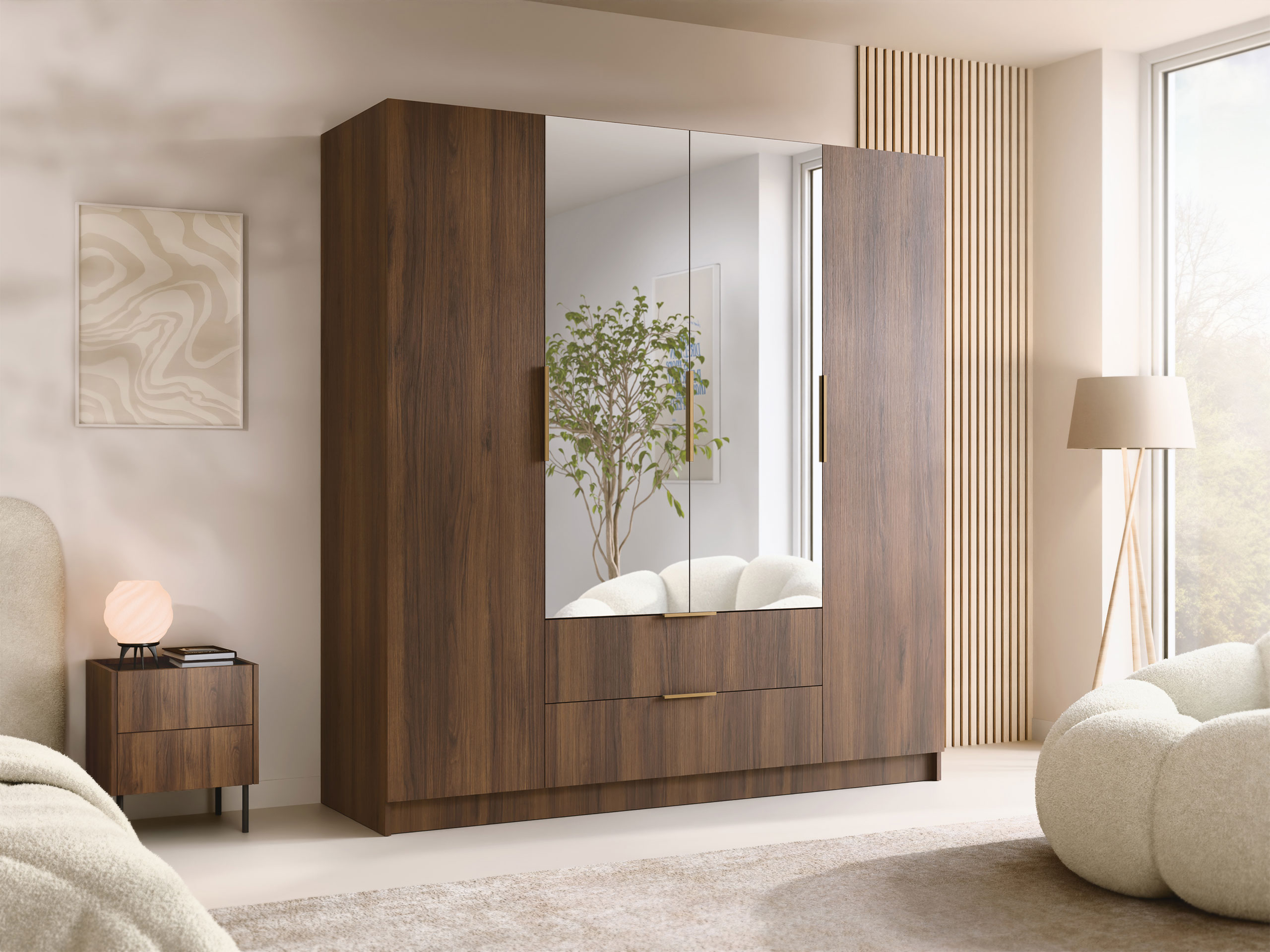 Kleiderschrank Closico Cadron II (Walnussholzoptik)