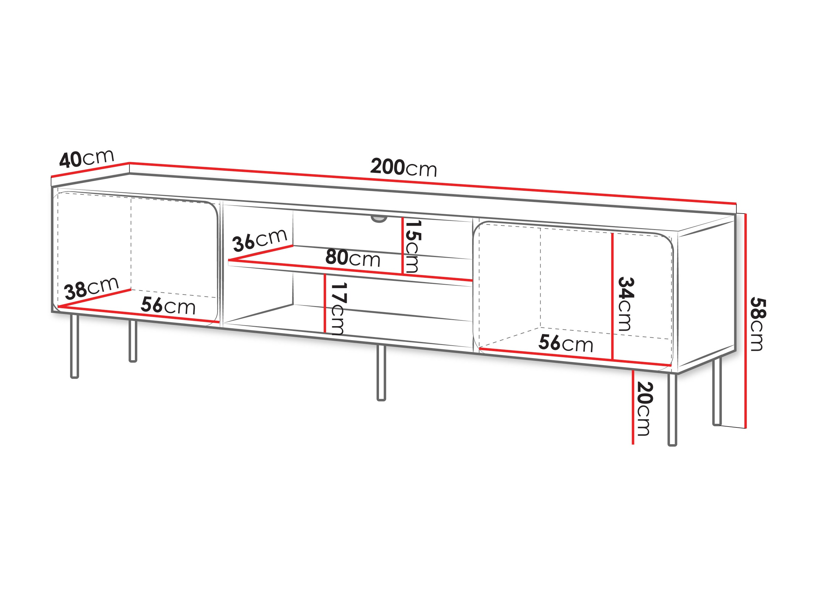 TV-Möbel Fentore 102 (Kaschmir)