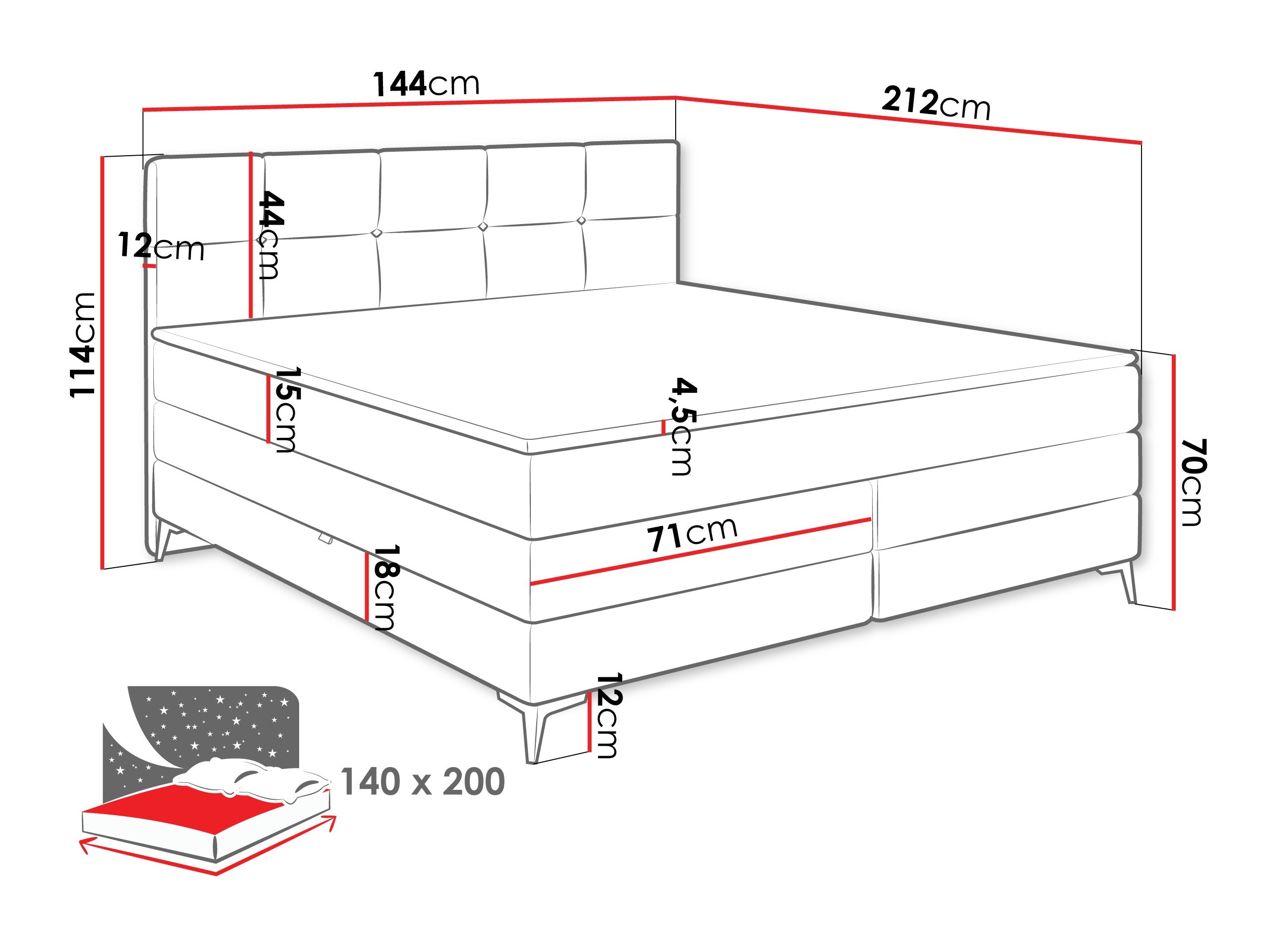 Boxspringbett Reston 100
