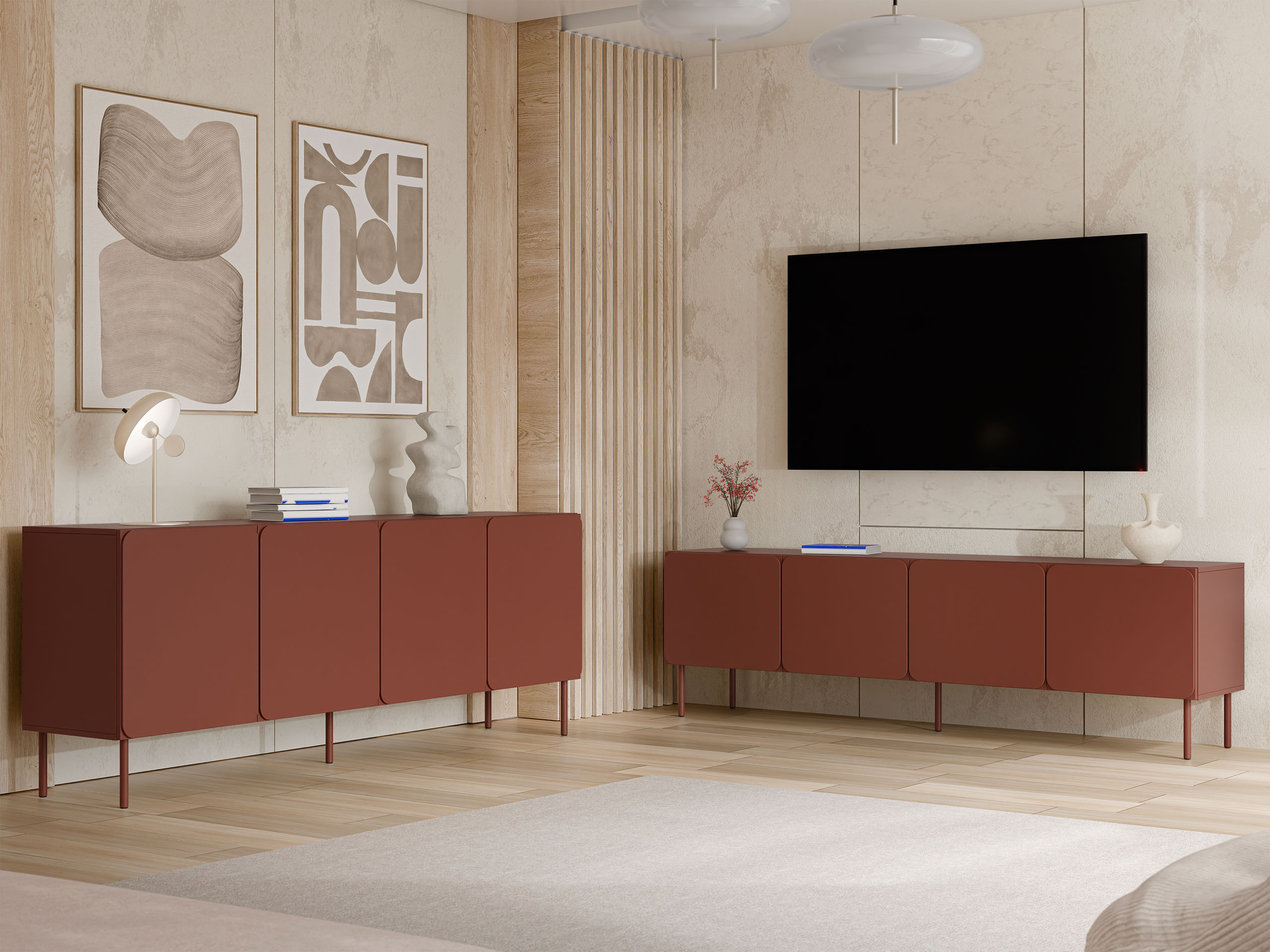 Wohnzimmer-Sets Fentore 103 (Toscana rot)