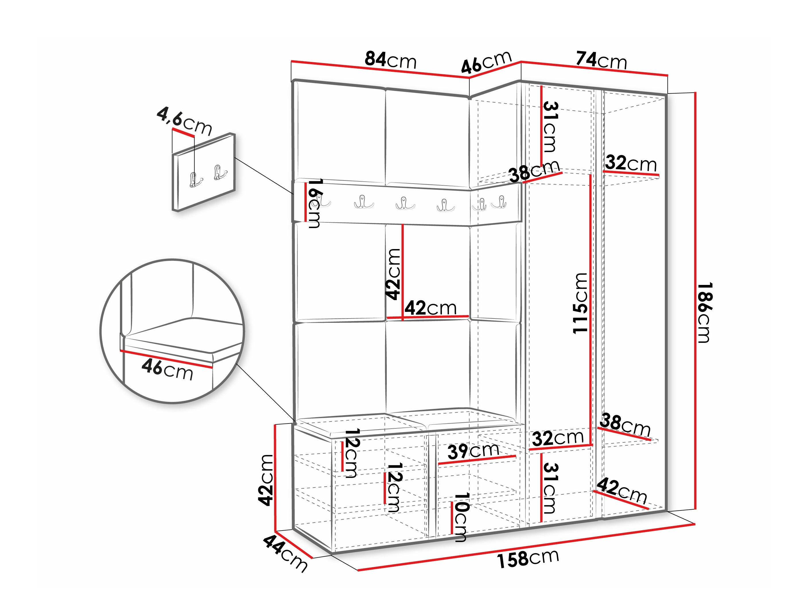 Flurgarnitur Pinis III (Weiß)