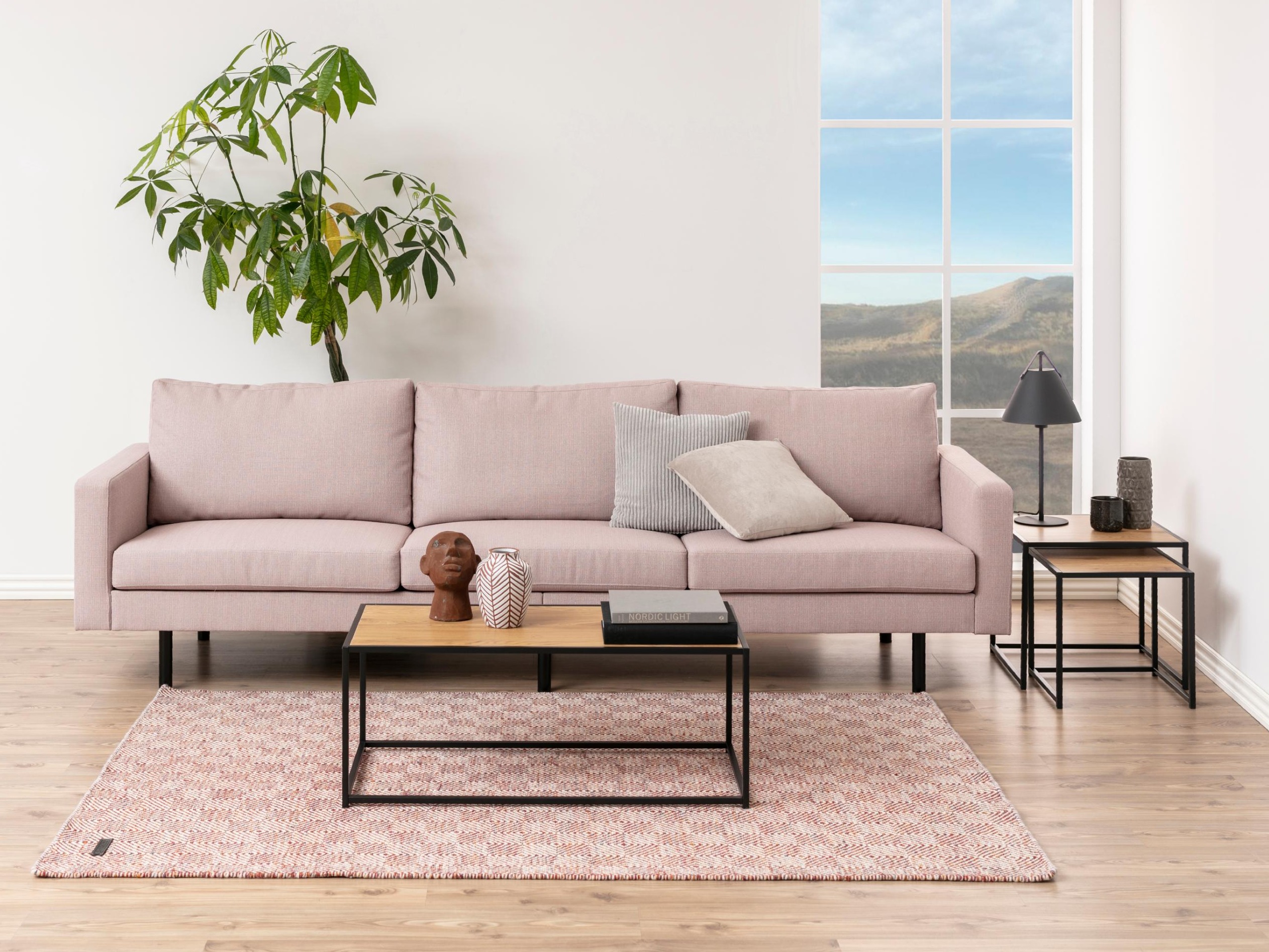 Couchtisch Norsica Sevferi 147 (Wildeichenholzoptik + Schwarz)