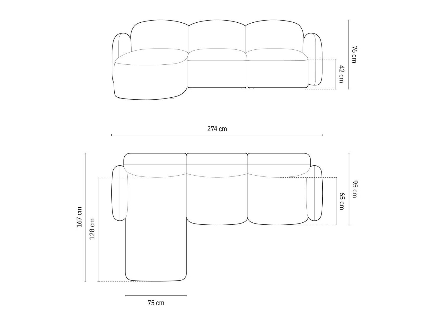 Ecksofa Tolmira 104 (Baltimore Cement)