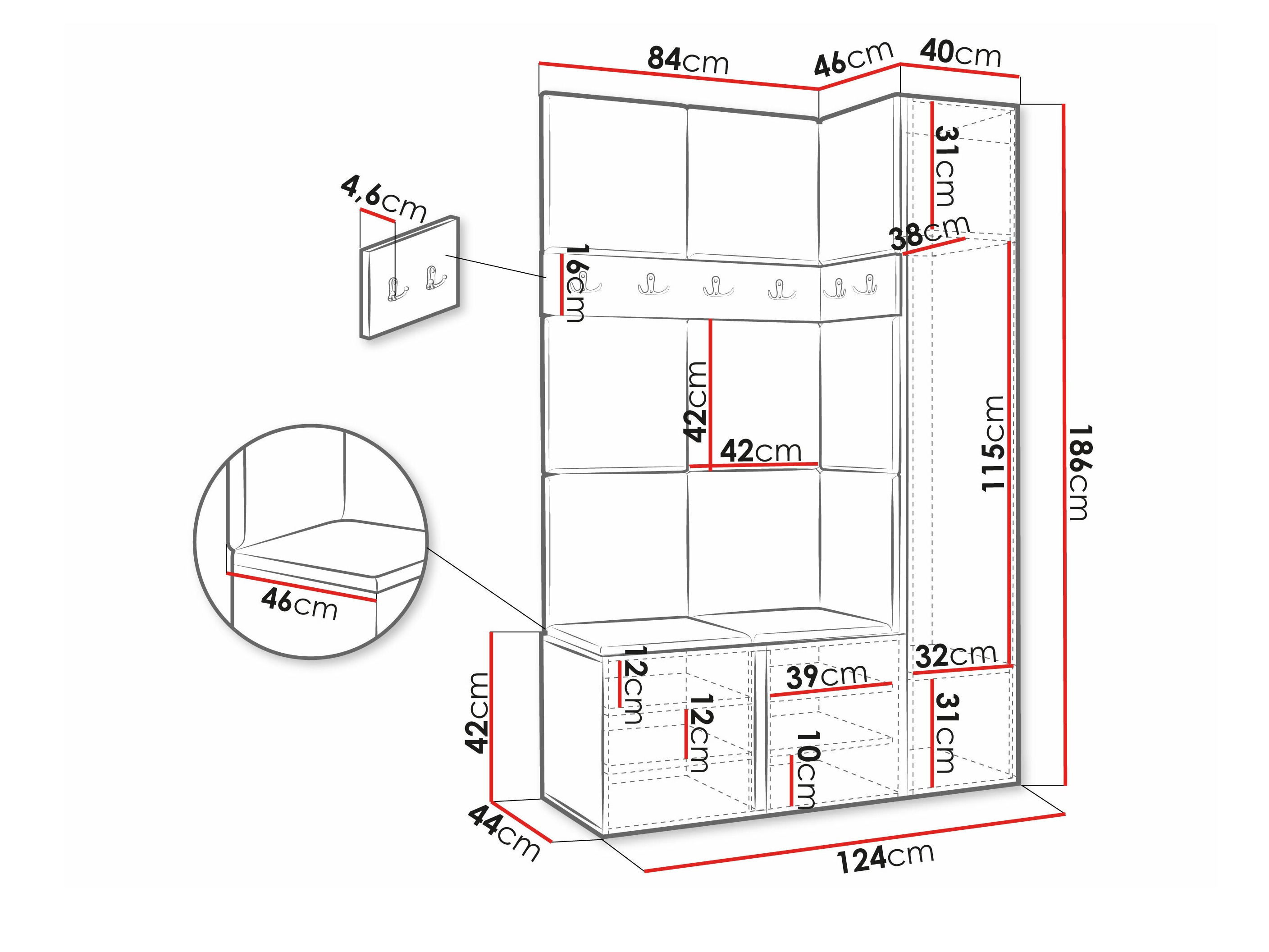 Flurgarnitur Pinis IX (Graphit)