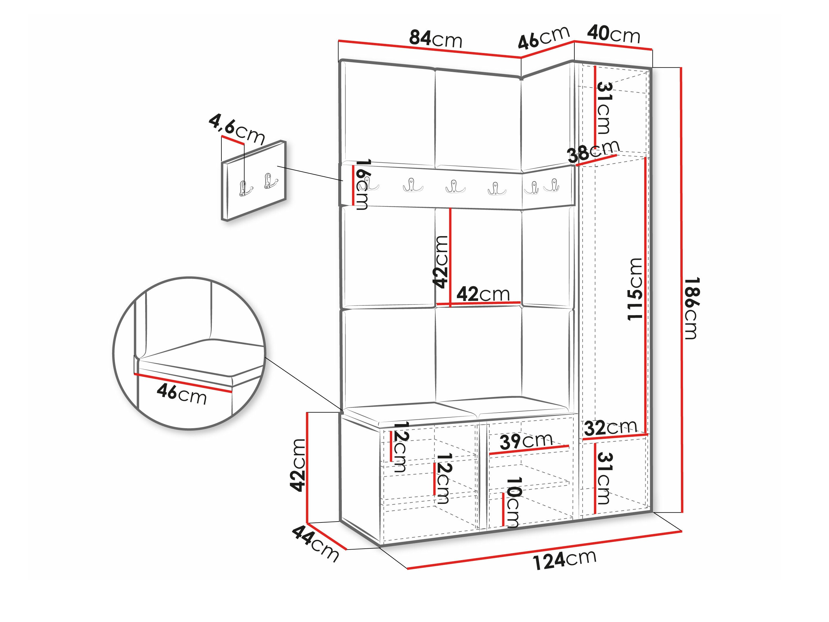 Flurgarnitur Pinis IX (Weiß)