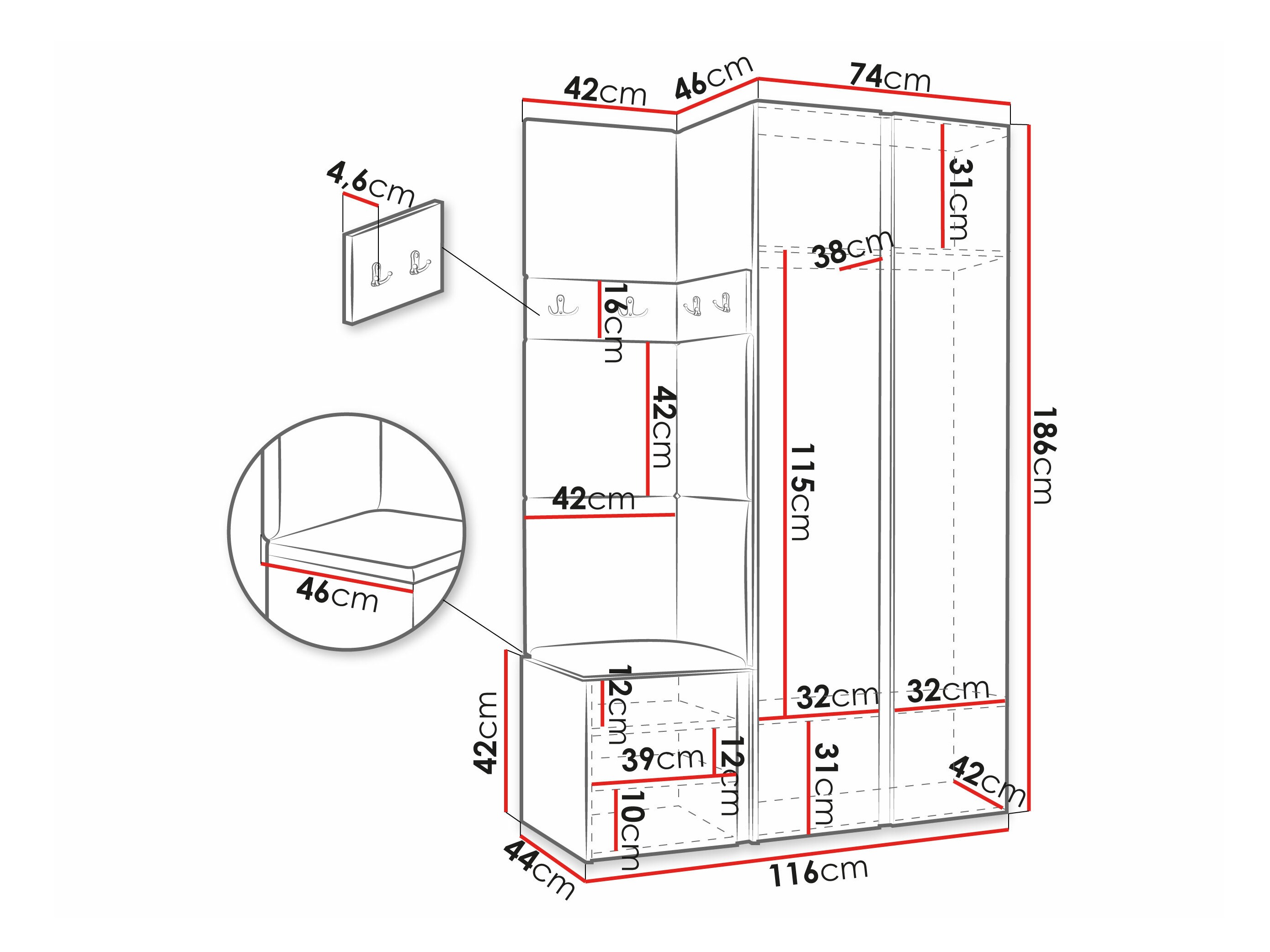 Flurgarnitur Pinis XXVI (Weiß)