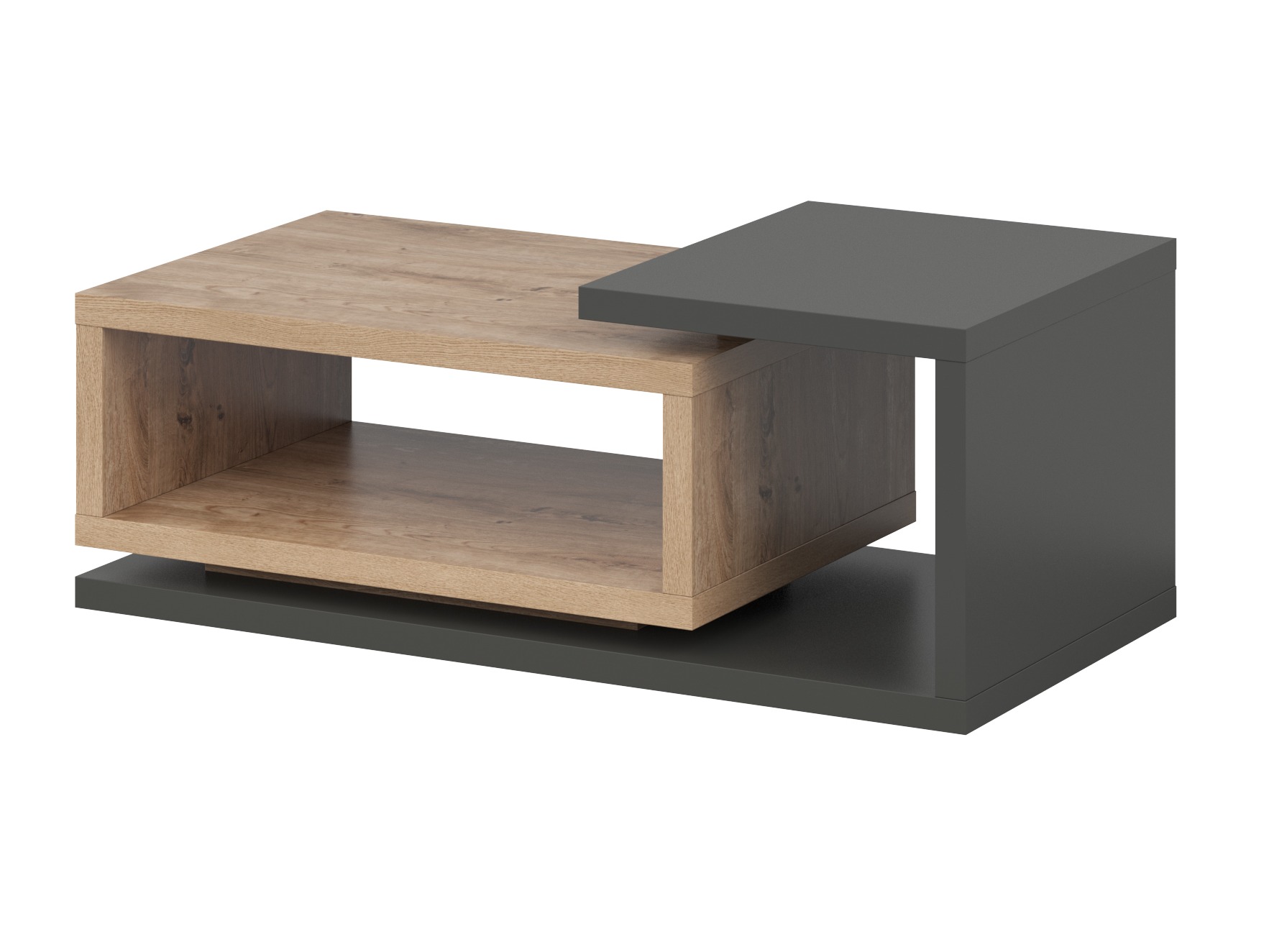 Couchtisch Lutiva 104 (Anthrazit + Ribbec eichenholzoptik)