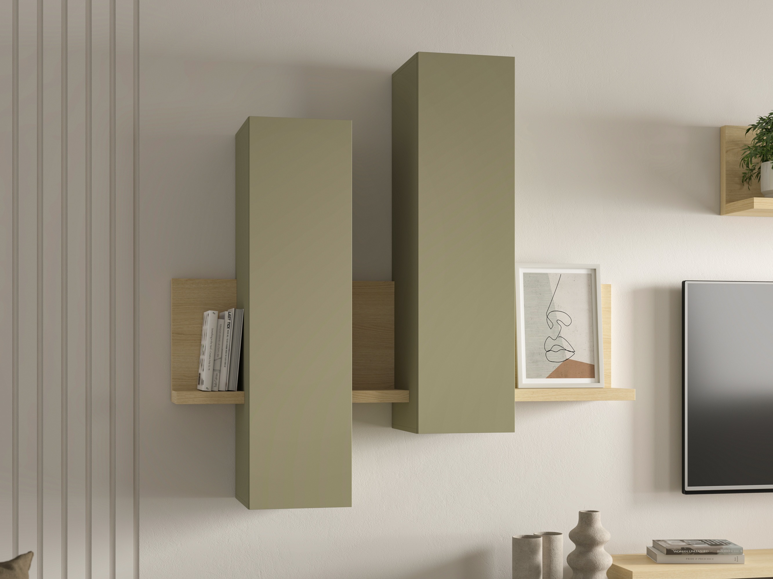 Hängeschrank Lutiva 101 (Eukalyptus + Eichenholzoptik)