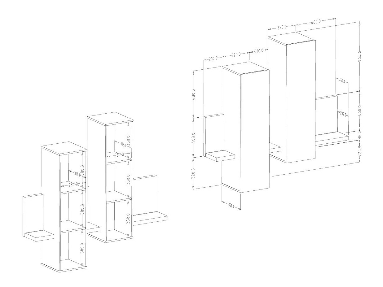 Hängeschrank Lutiva 101 (Eukalyptus + Eichenholzoptik)