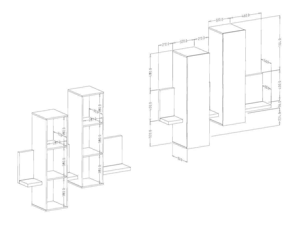 Hängeschrank Lutiva 101 (Matera grau + Fichte dunkel)
