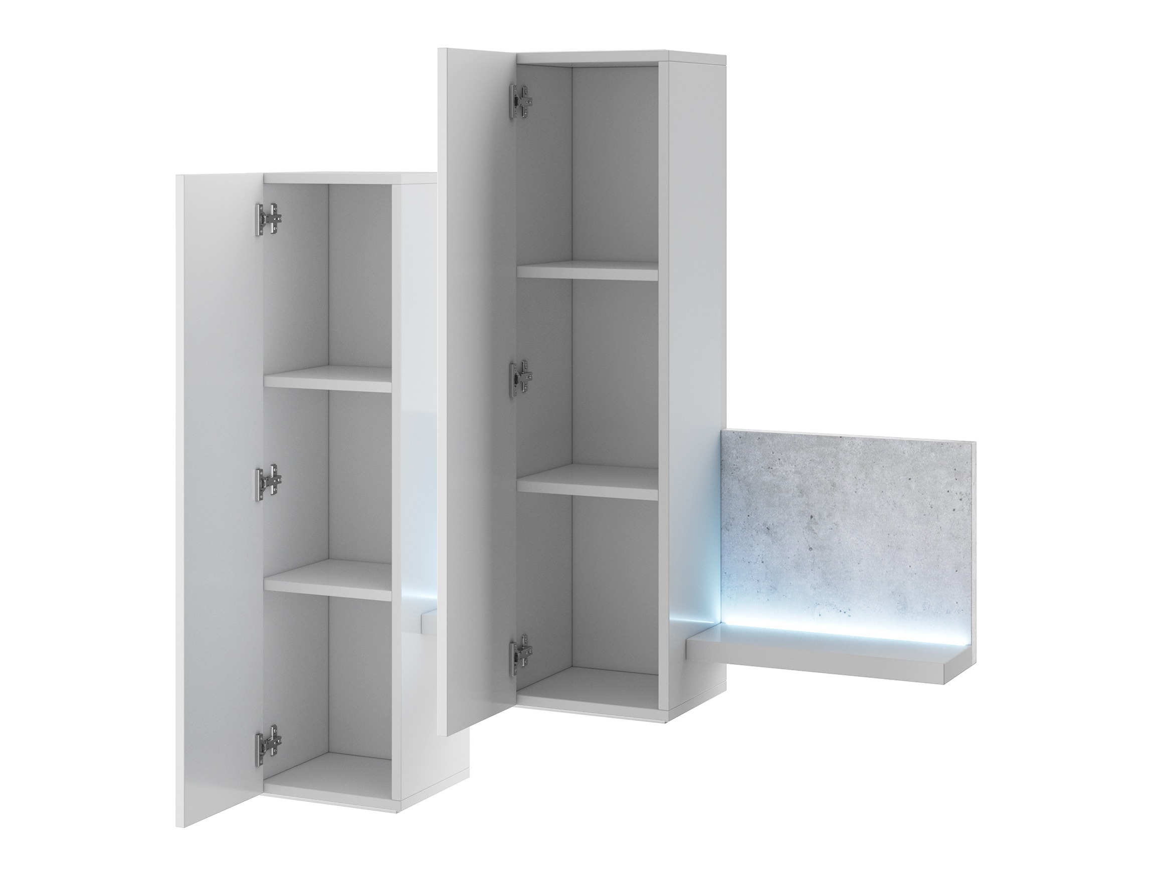 Hängeschrank Lutiva 101 (Weiß + Beton)