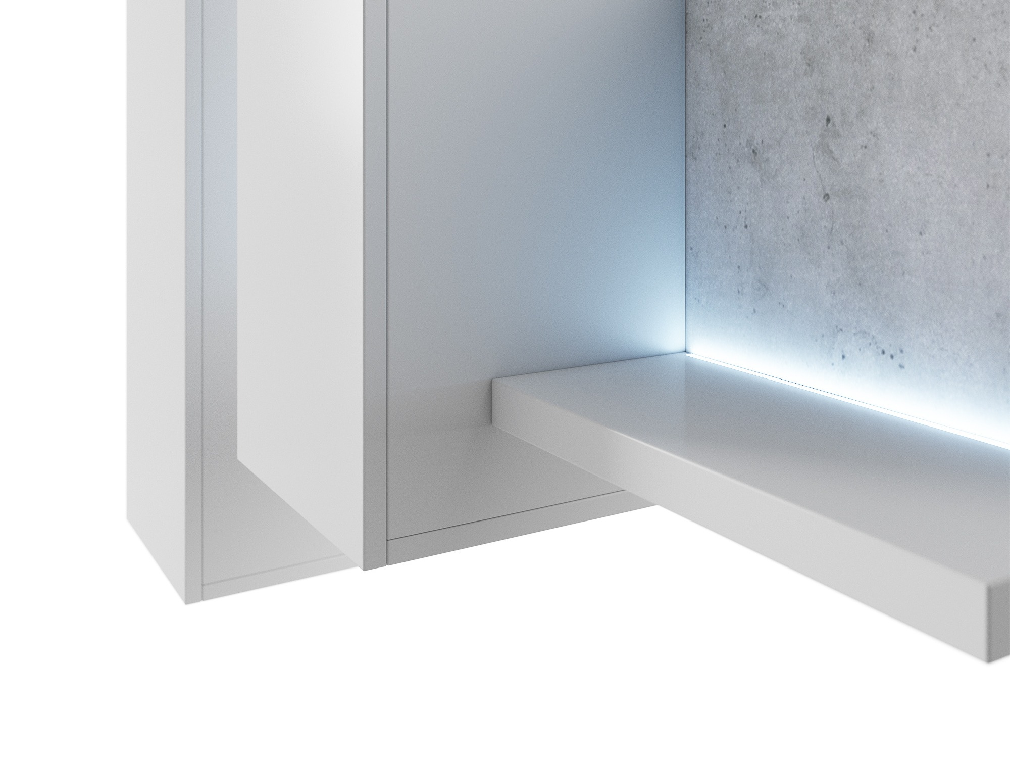 Hängeschrank Lutiva 101 (Weiß + Beton)