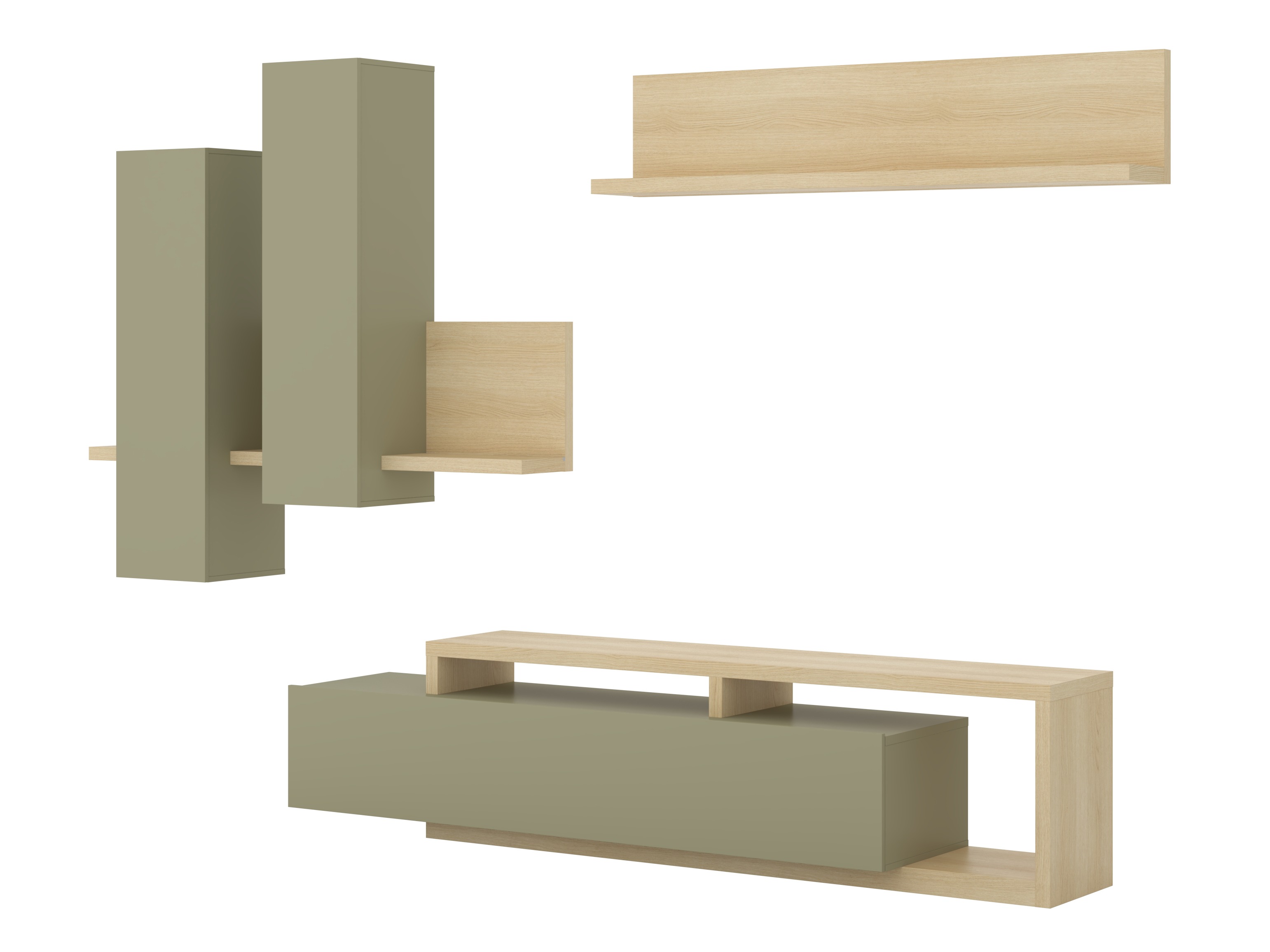 Wohnzimmer-Sets Lutiva 100 (Eukalyptus + Eichenholzoptik)