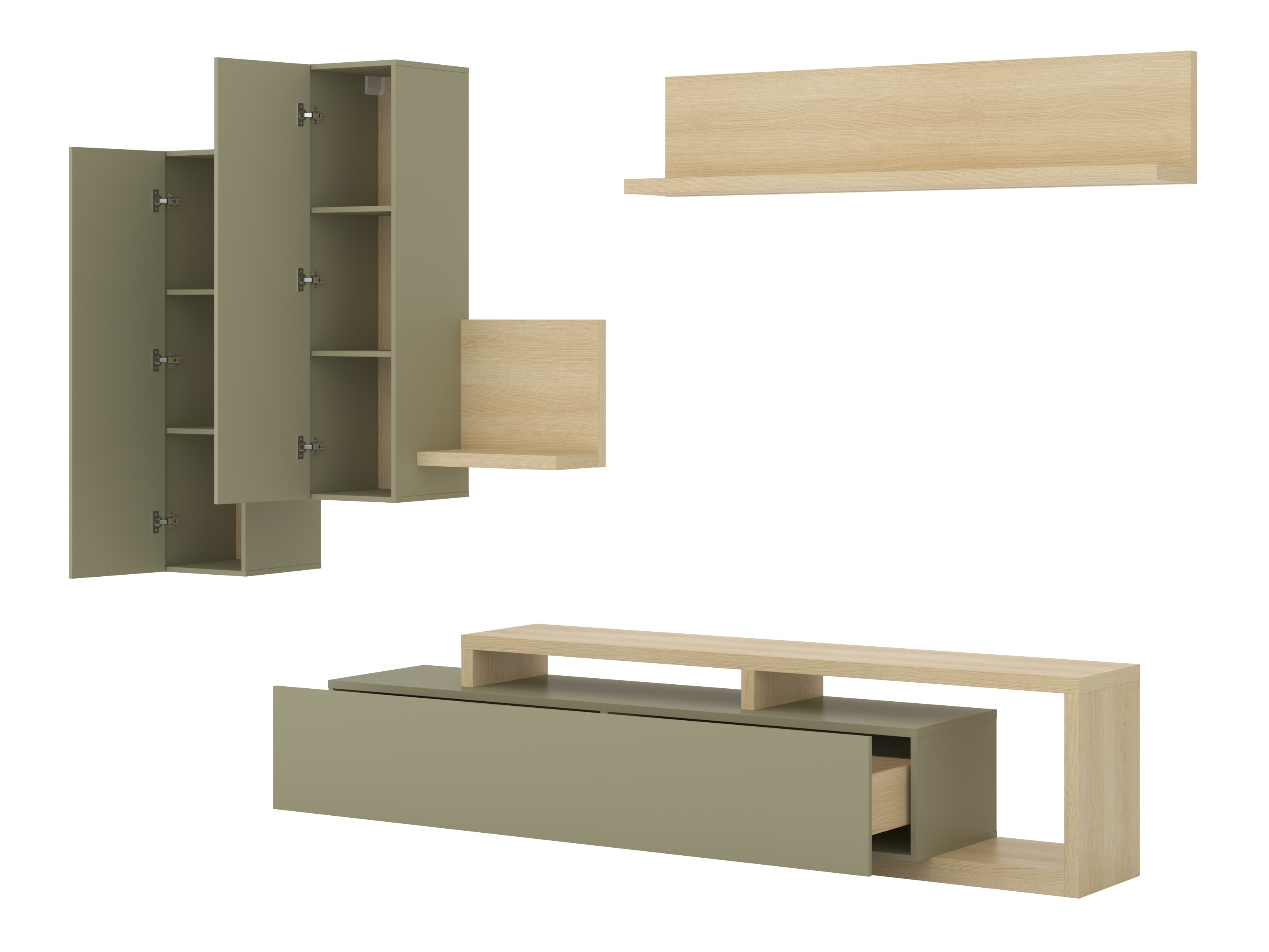 Wohnzimmer-Sets Lutiva 100 (Eukalyptus + Eichenholzoptik)