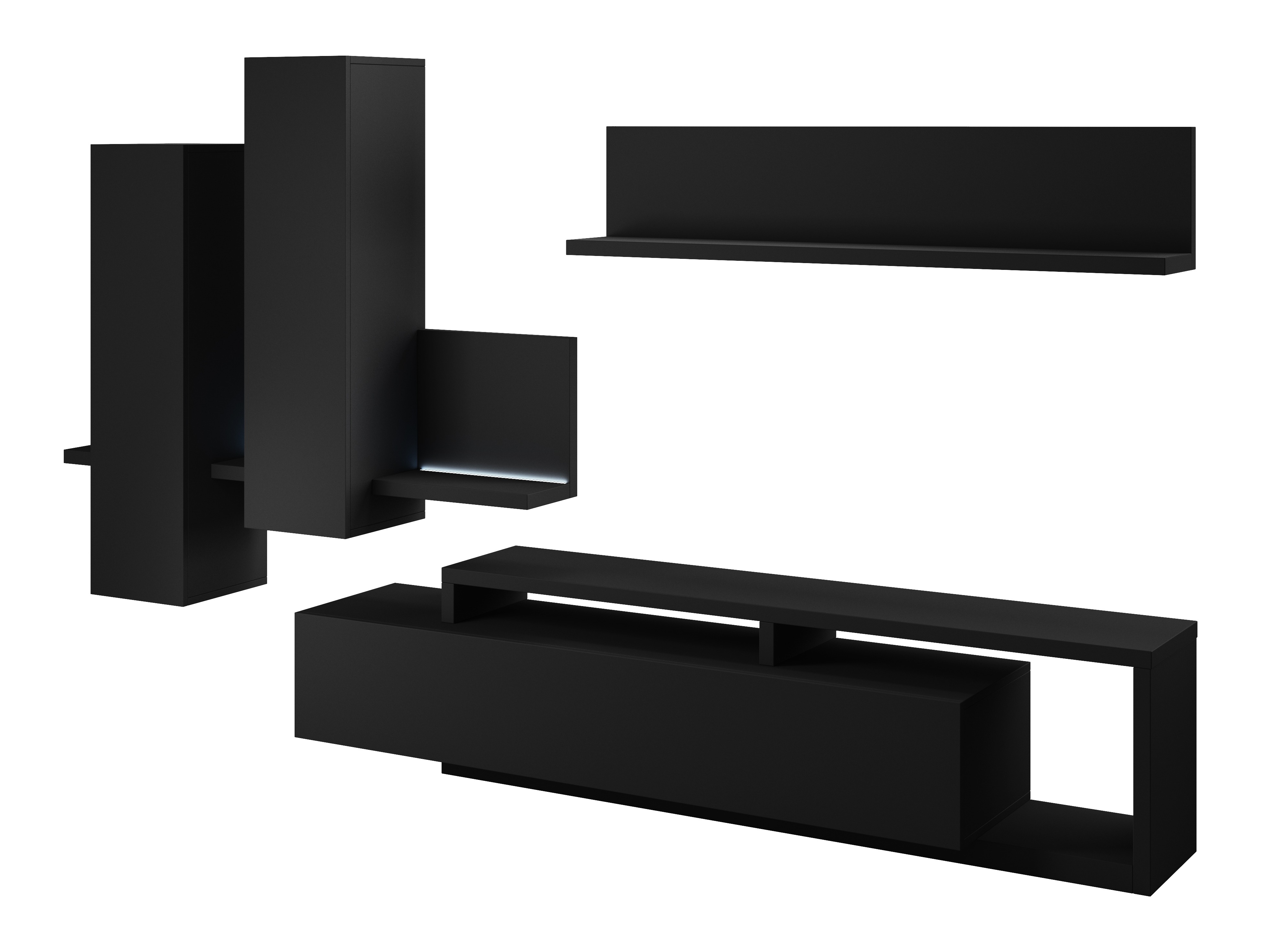 Wohnzimmer-Sets Lutiva 100 (Mattschwarz)