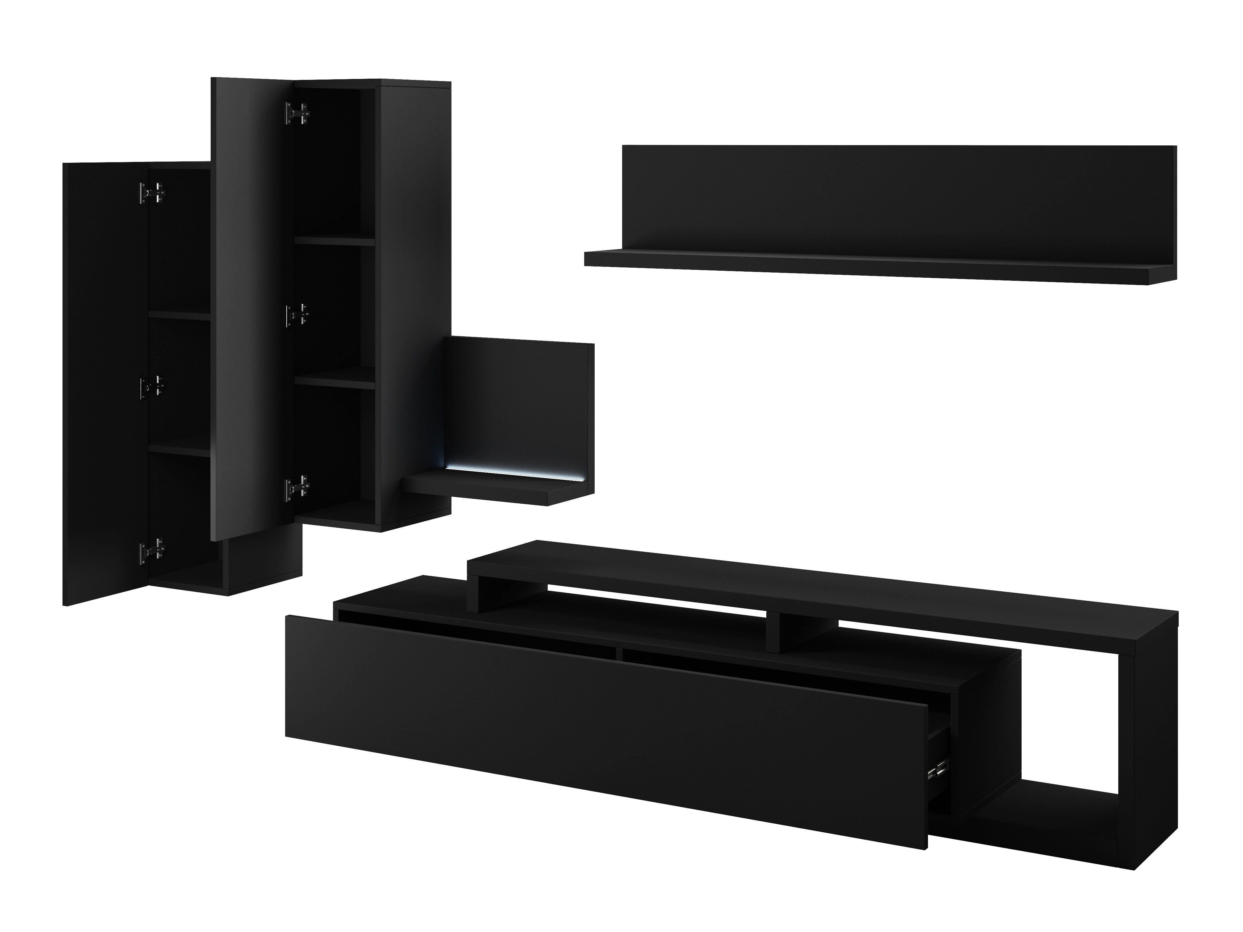 Wohnzimmer-Sets Lutiva 100 (Mattschwarz)