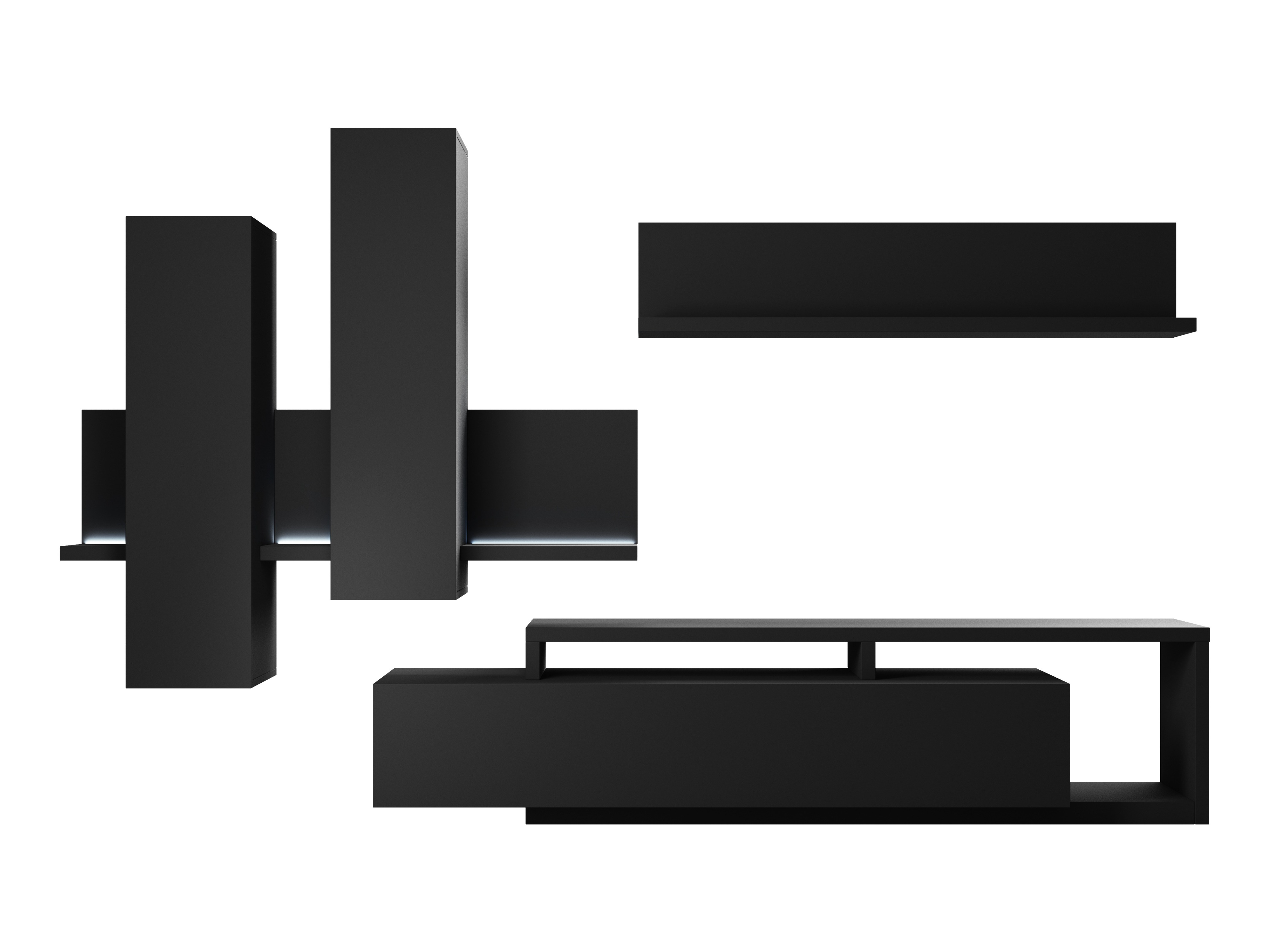 Wohnzimmer-Sets Lutiva 100 (Mattschwarz)
