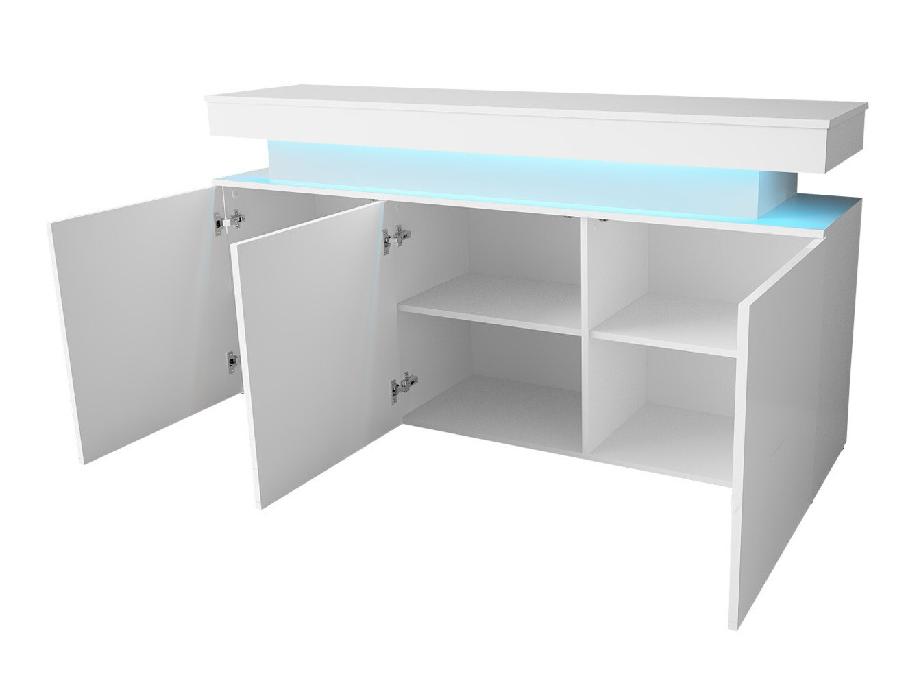 Wohnzimmer-Sets Monfero I (Schwarz + Schwarz glänzend)