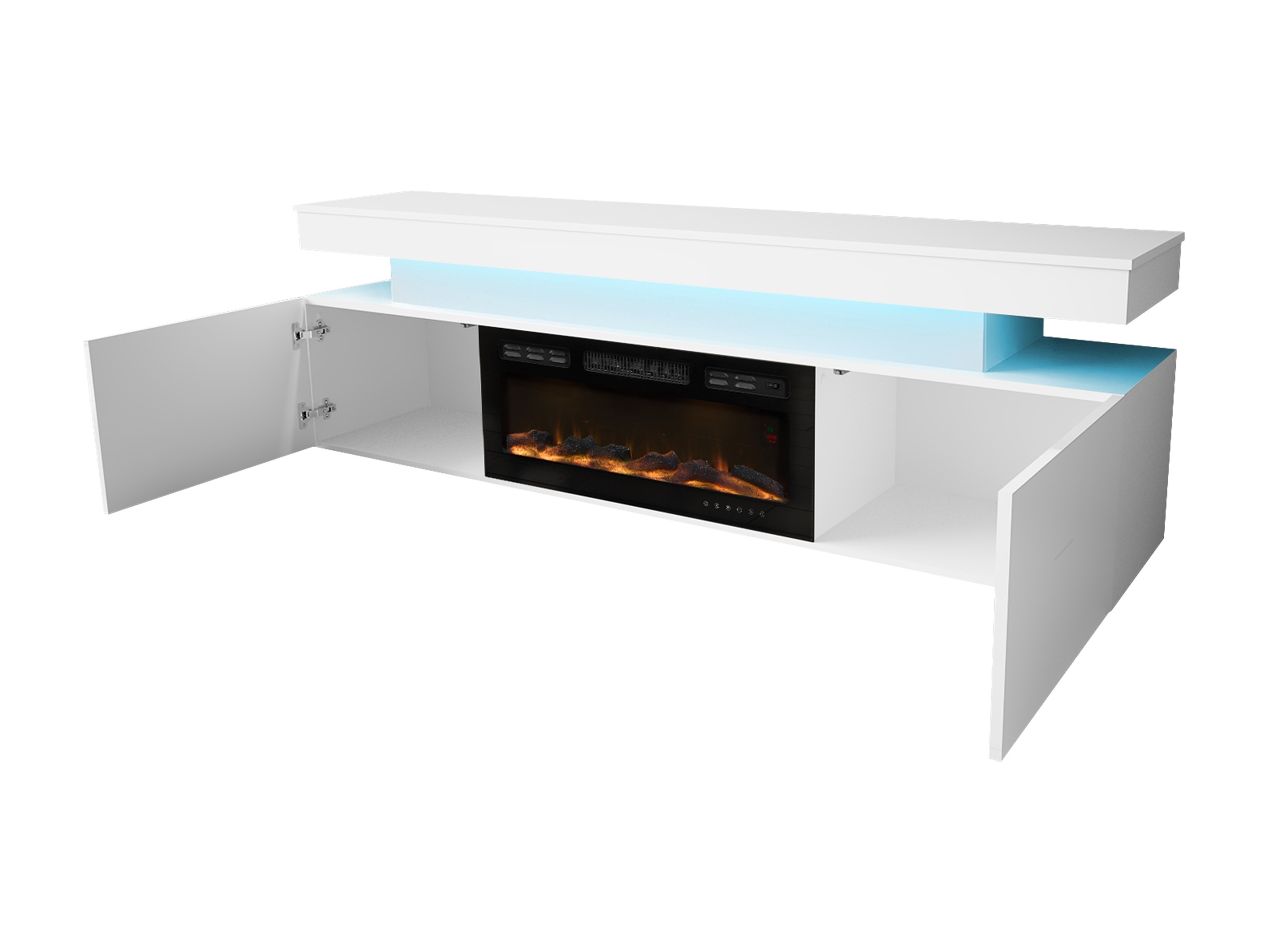 Wohnzimmer-Sets Monfero I (Schwarz + Schwarz glänzend)