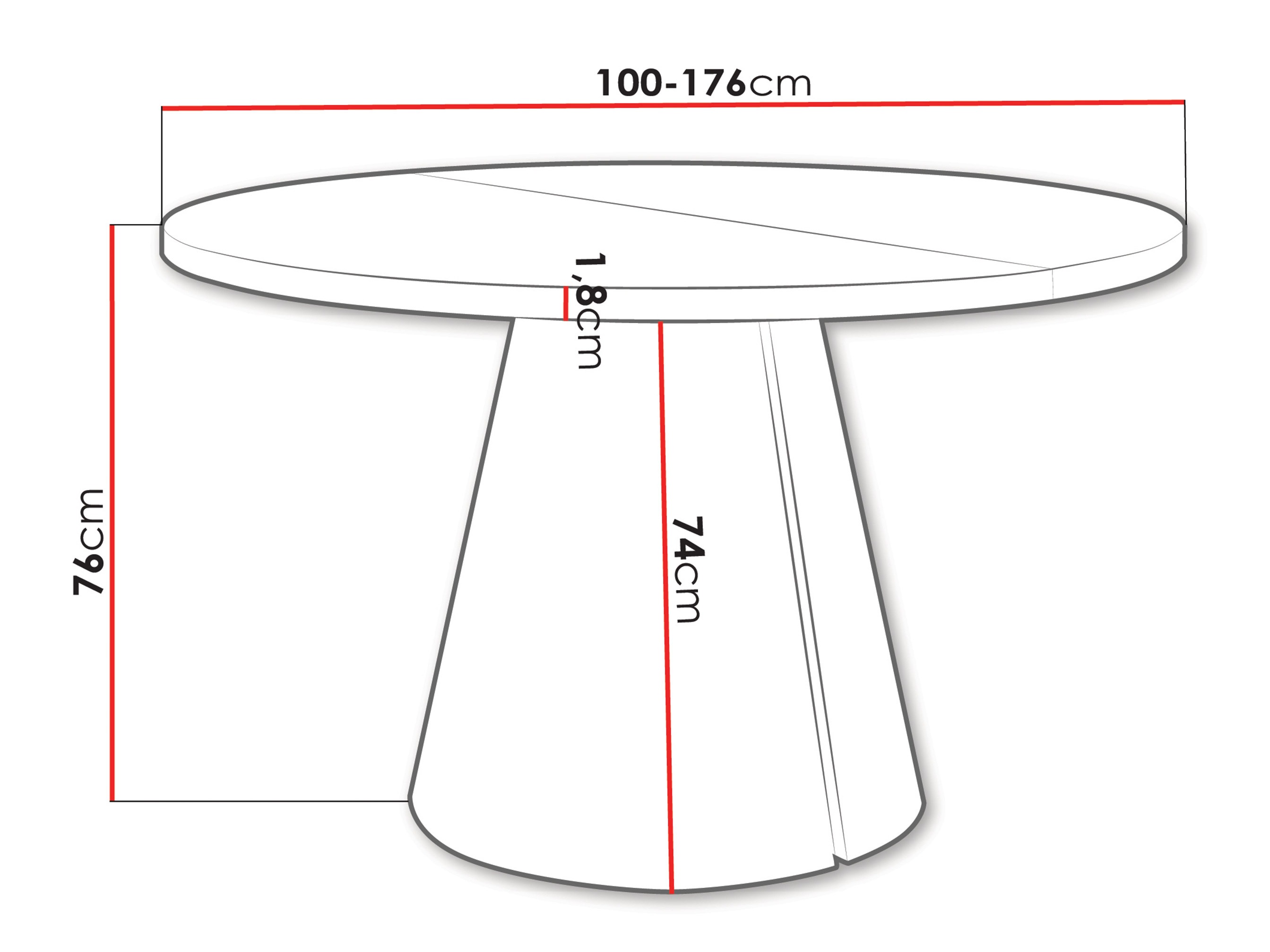Tisch Oswego 165 (Weiß)
